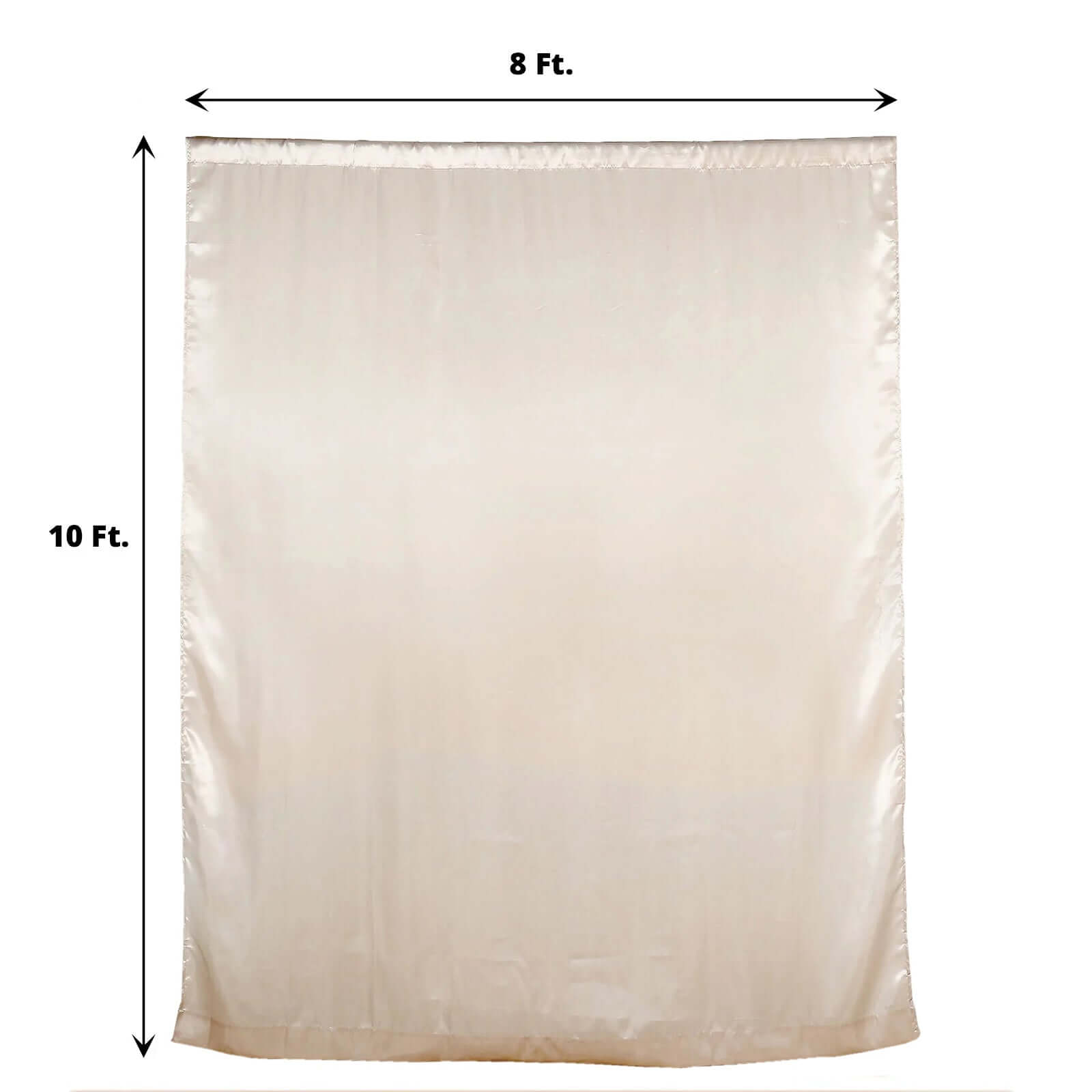 8ftx10ft Beige Satin Event Curtain Drapes, Backdrop Event Panel