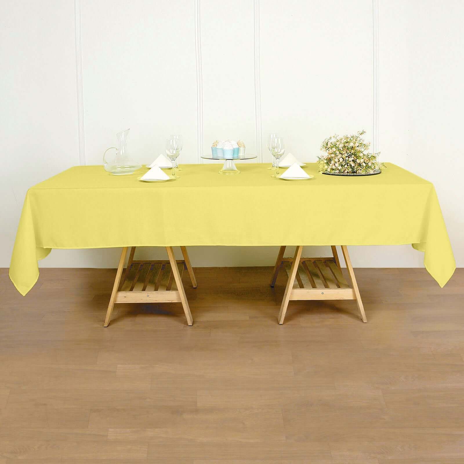 Polyester 60x102 Rectangle Tablecloth Yellow - Durable and Stylish Table Cover