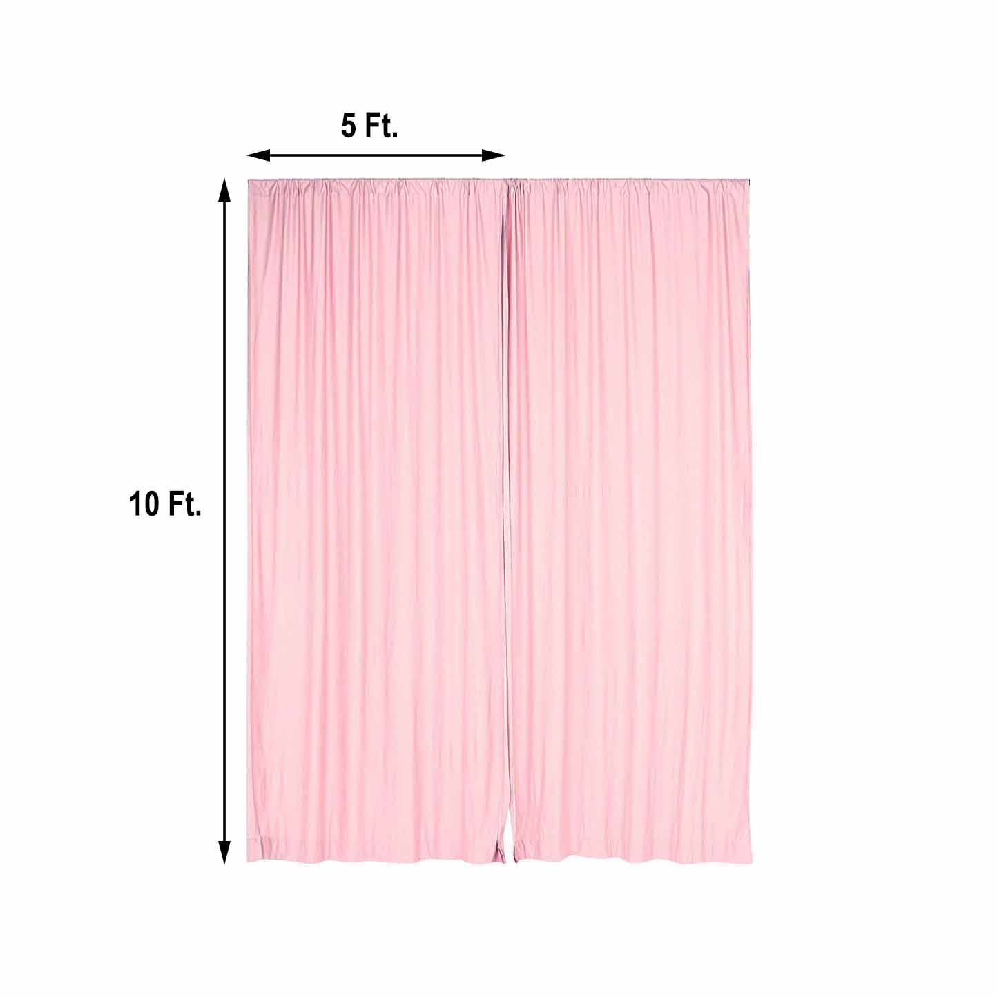 2 Pack Blush Scuba Polyester Event Curtain Drapes, Durable Flame Resistant Backdrop Event Panels Wrinkle Free with Rod Pockets - 10ftx10ft