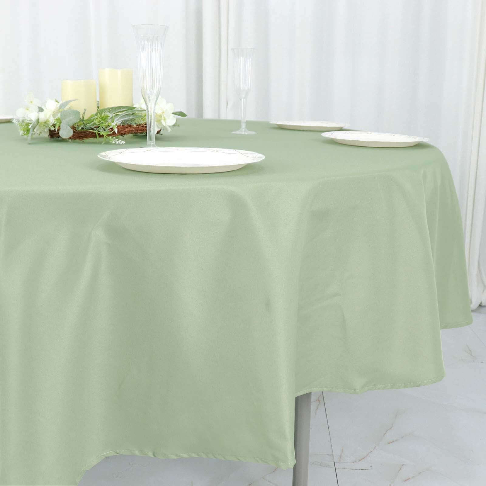 Polyester 90 Round Tablecloth Sage Green - Stain & Wrinkle-Resistant Table Cover