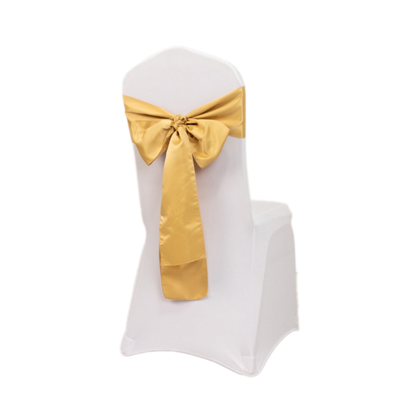 5 Pack Lamour Satin 6x106 Chair Sashes Champagne - Stylish Reusable Decorative Bows