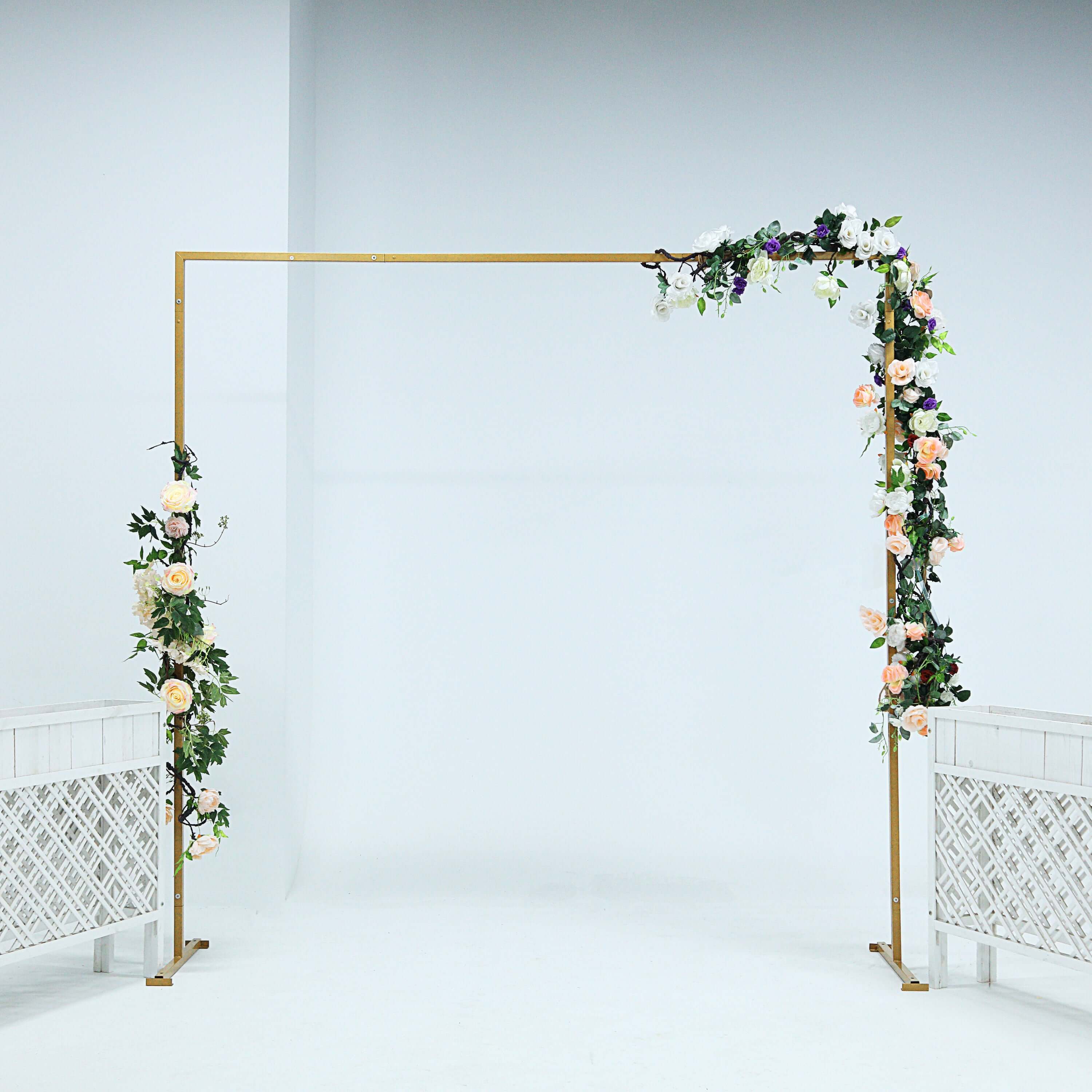 8ft Heavy Duty Metal Square Wedding Arch Photography Backdrop Stand