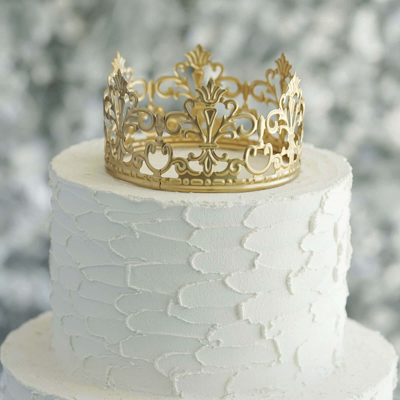 Metal Princess Crown Cake Topper Gold - Exquisite Cake Centerpiece Decor for Quinceaeras Bridal Showers & Fairytale-Themed Events 2