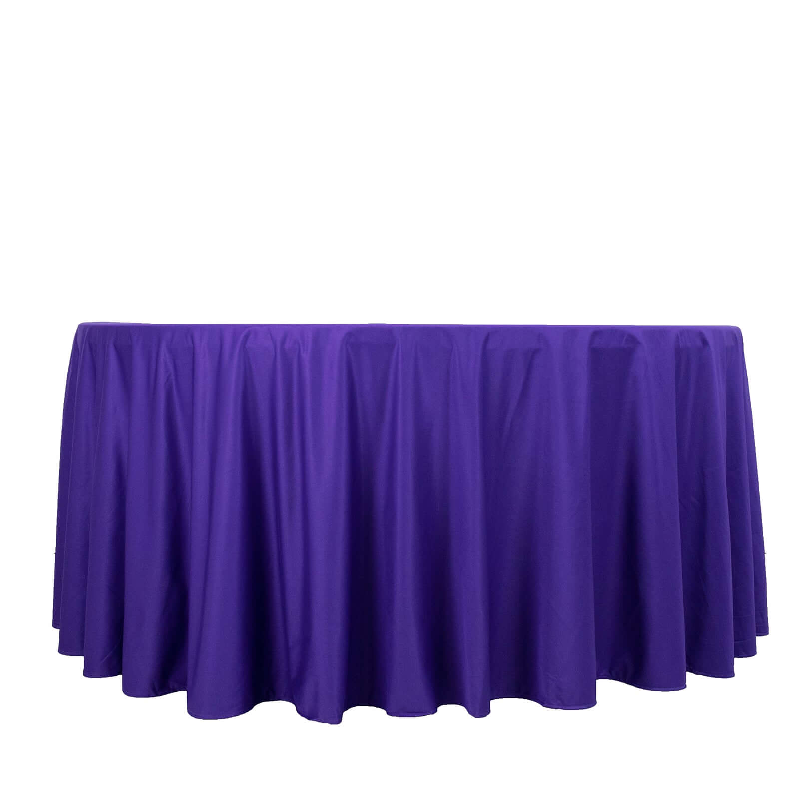 Premium Scuba Round 120 Tablecloth Purple - Wrinkle Free & Stain Resistant Seamless Table Cover