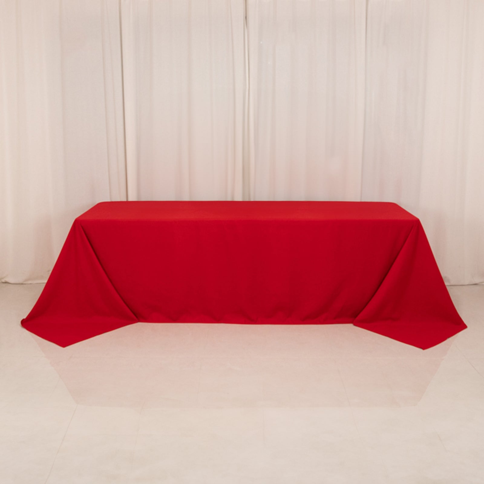 Cotton Blend 90x156 Rectangle Tablecloth Red - Seamless Wrinkle-Resistant Table Cover