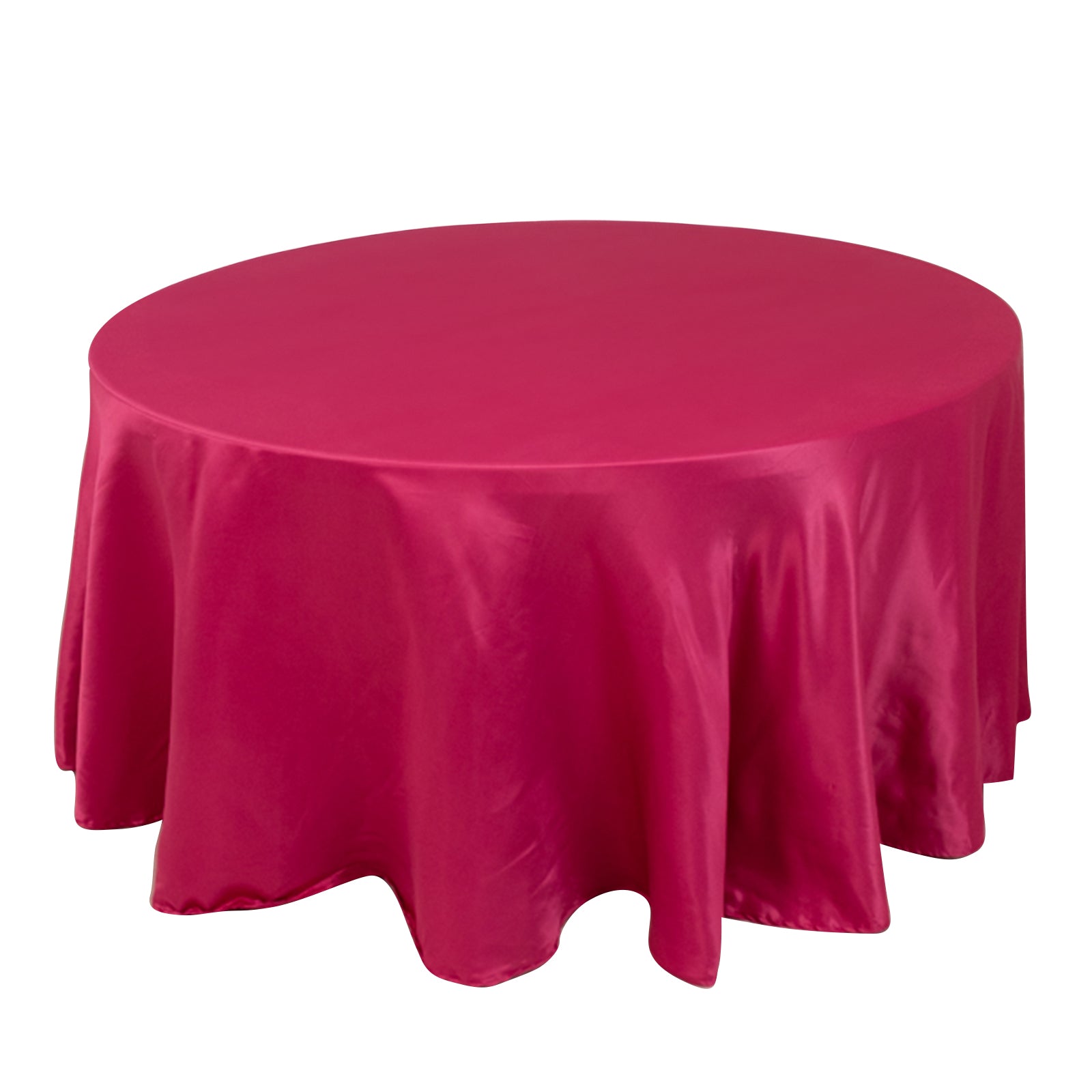 Lamour Satin 120 Round Tablecloth Fuchsia - Seamless Table Cover with Soft Tempered Sheen