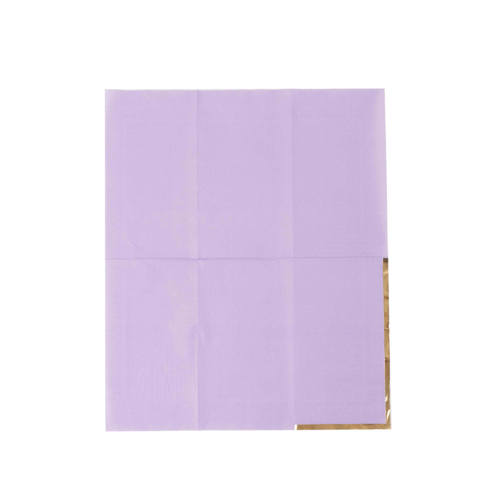 50-Pack Paper Dinner Napkins Lavender with Gold Foil Edge 2 Ply - Stylish Disposable Napkins