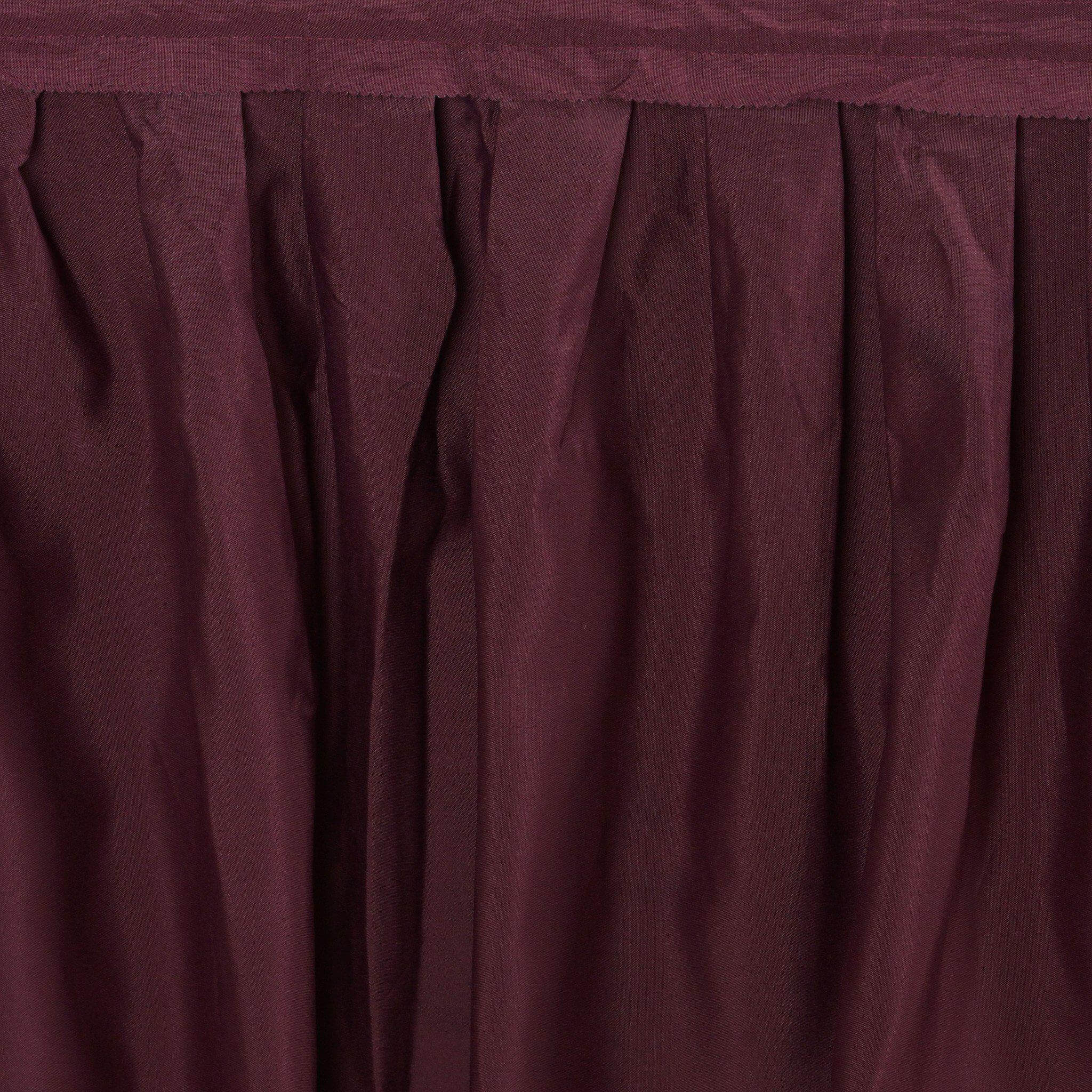 Polyester 14ft Table Skirt Burgundy - Classic Pleated Design