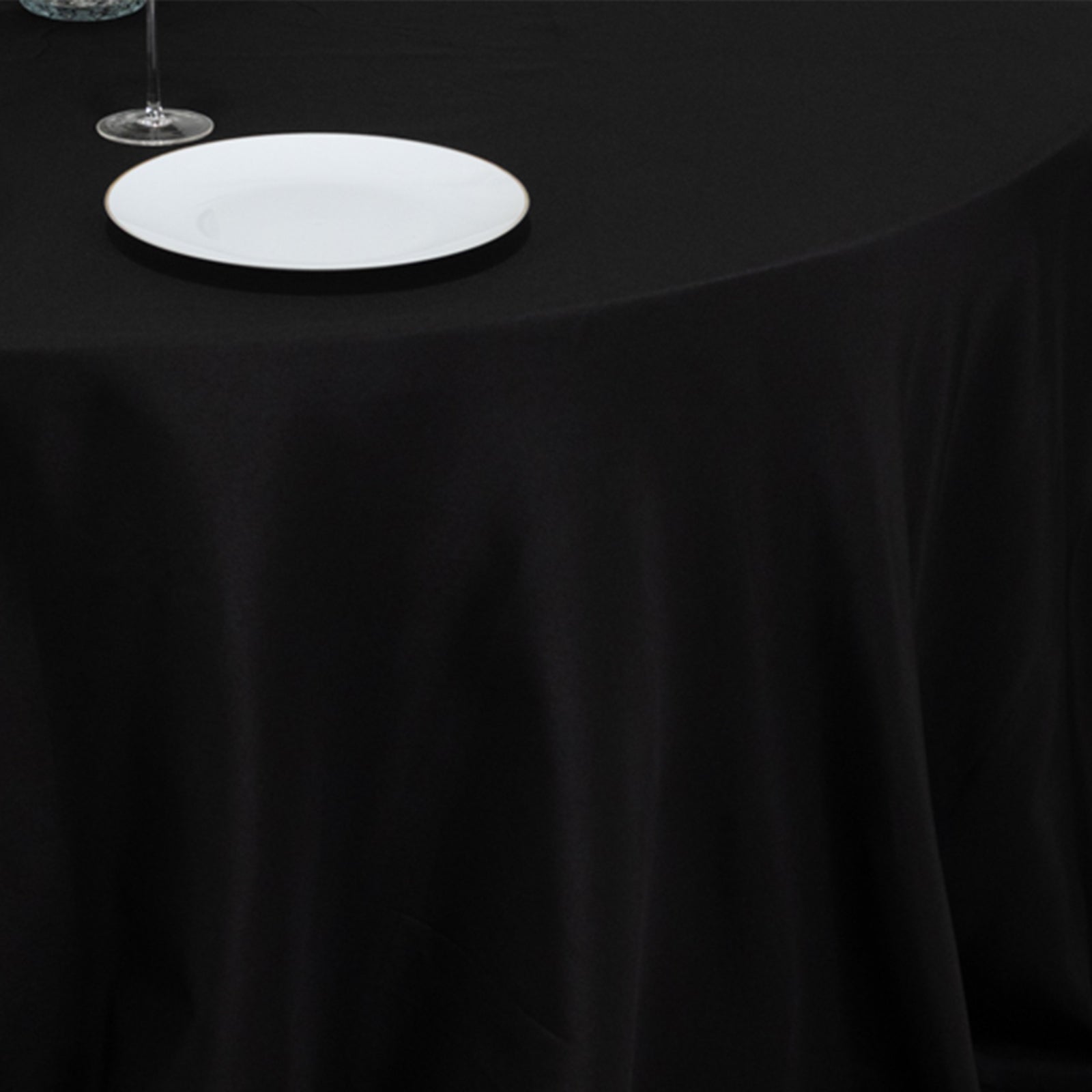 Fire Retardant Premium Polyester 132 Round Tablecloth Black - High-Performance Seamless Table Cover