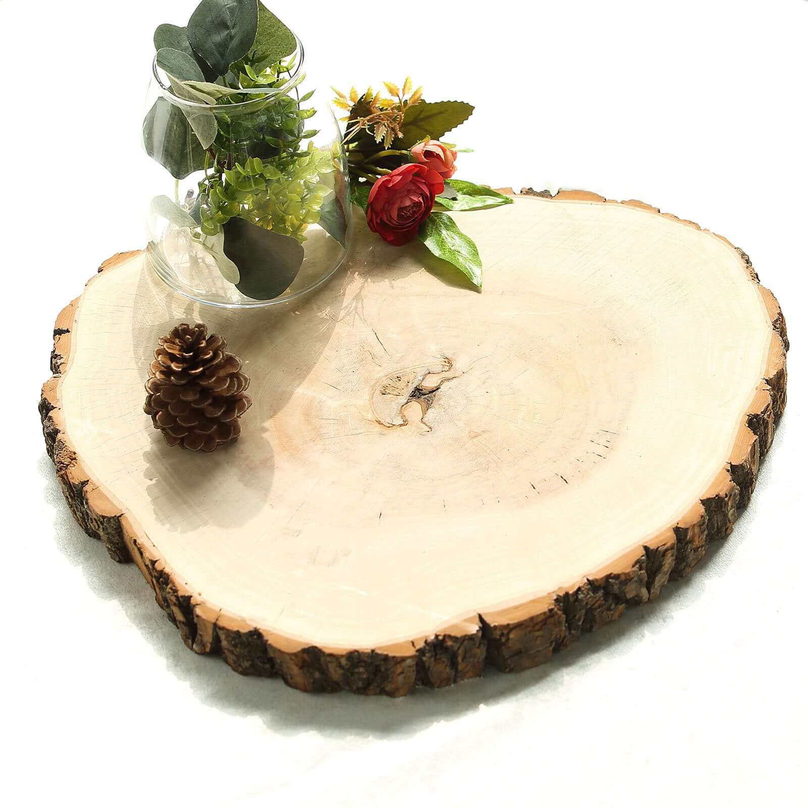 Rustic Poplar Wood Slices Round - Polished Bases for Wedding & Event Decor 18 Dia