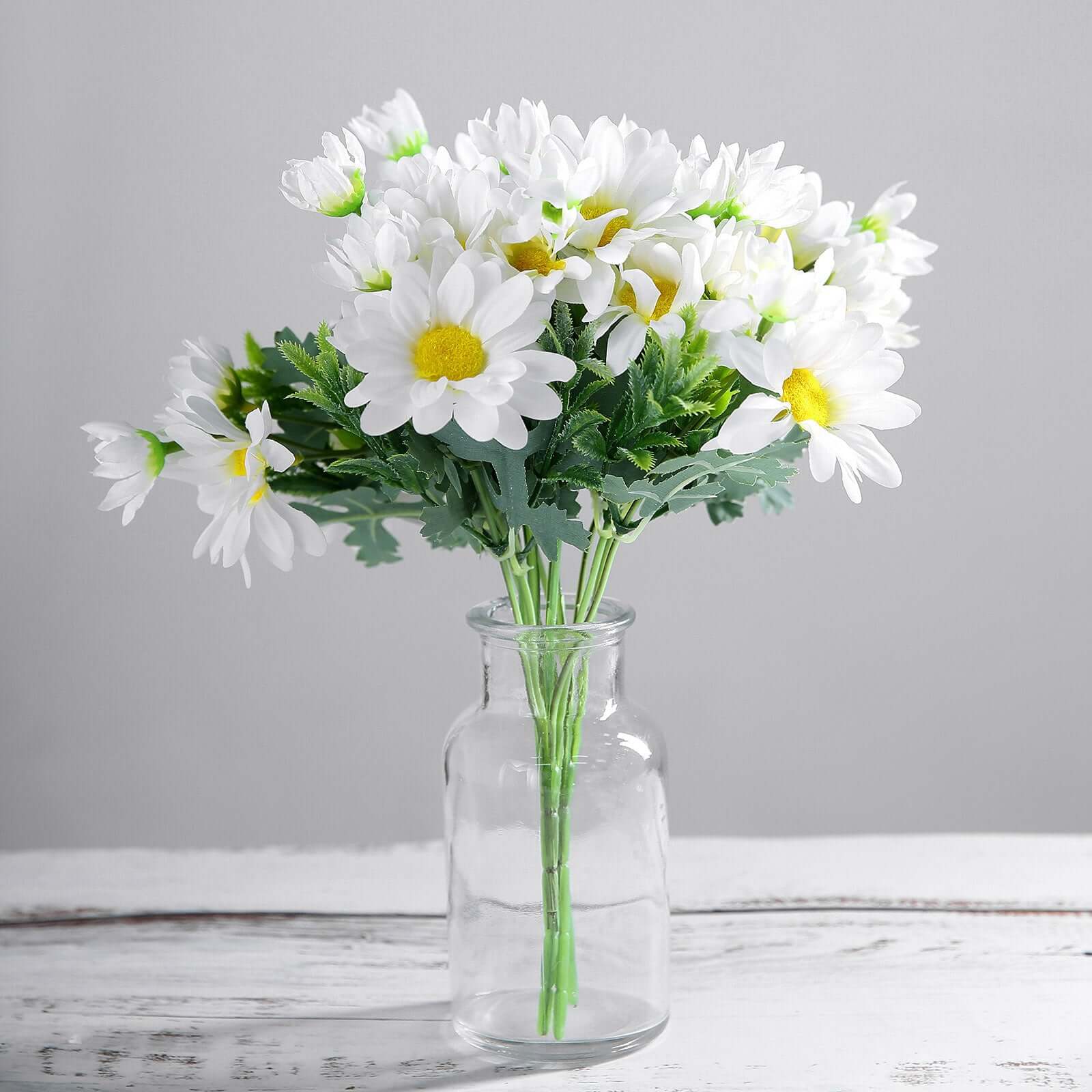 4 Bushes 11 White Artificial Silk Daisy Flower Bouquet Branches