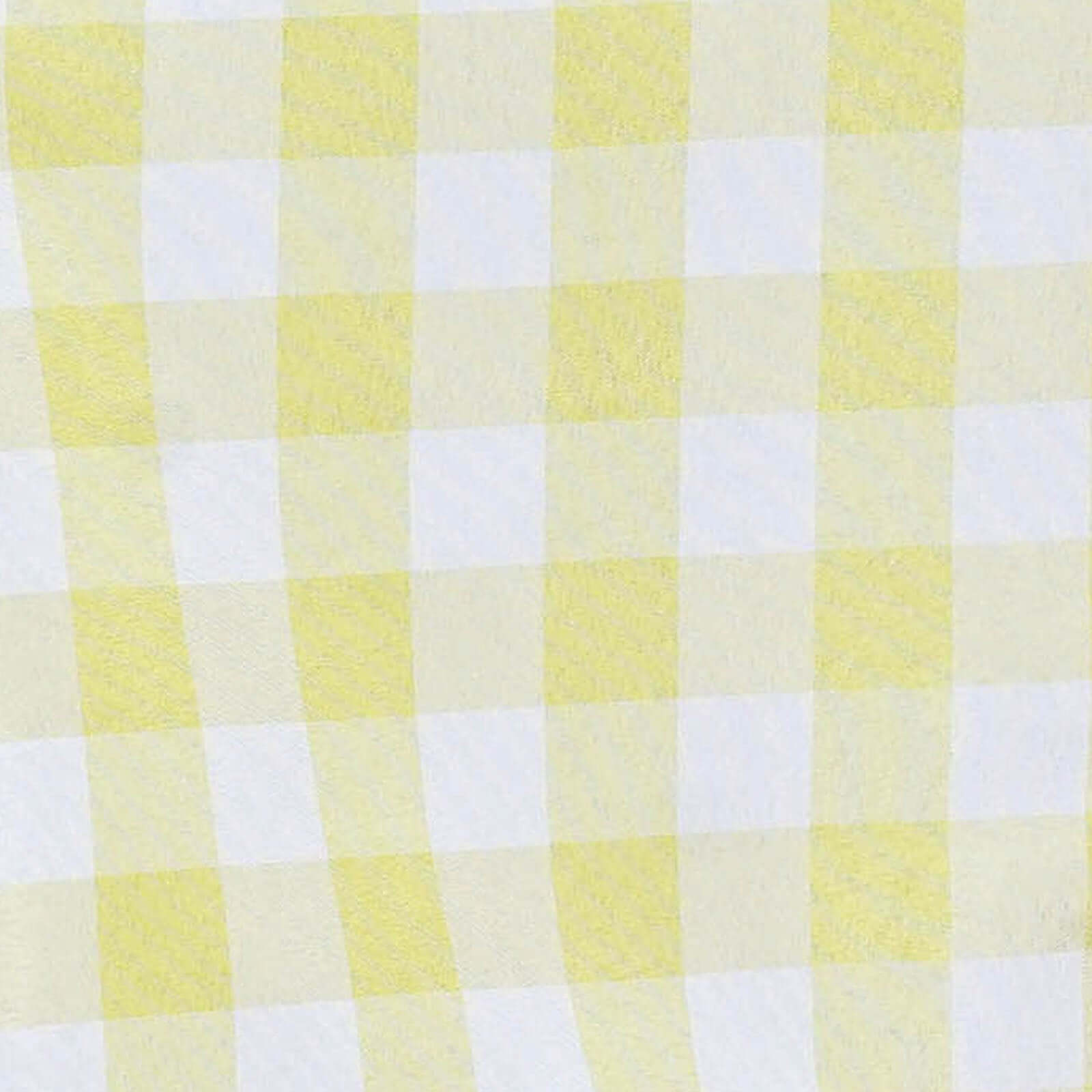 54x54 White Yellow Seamless Buffalo Plaid Square Table Overlay, Checkered Gingham Polyester Table Overlay