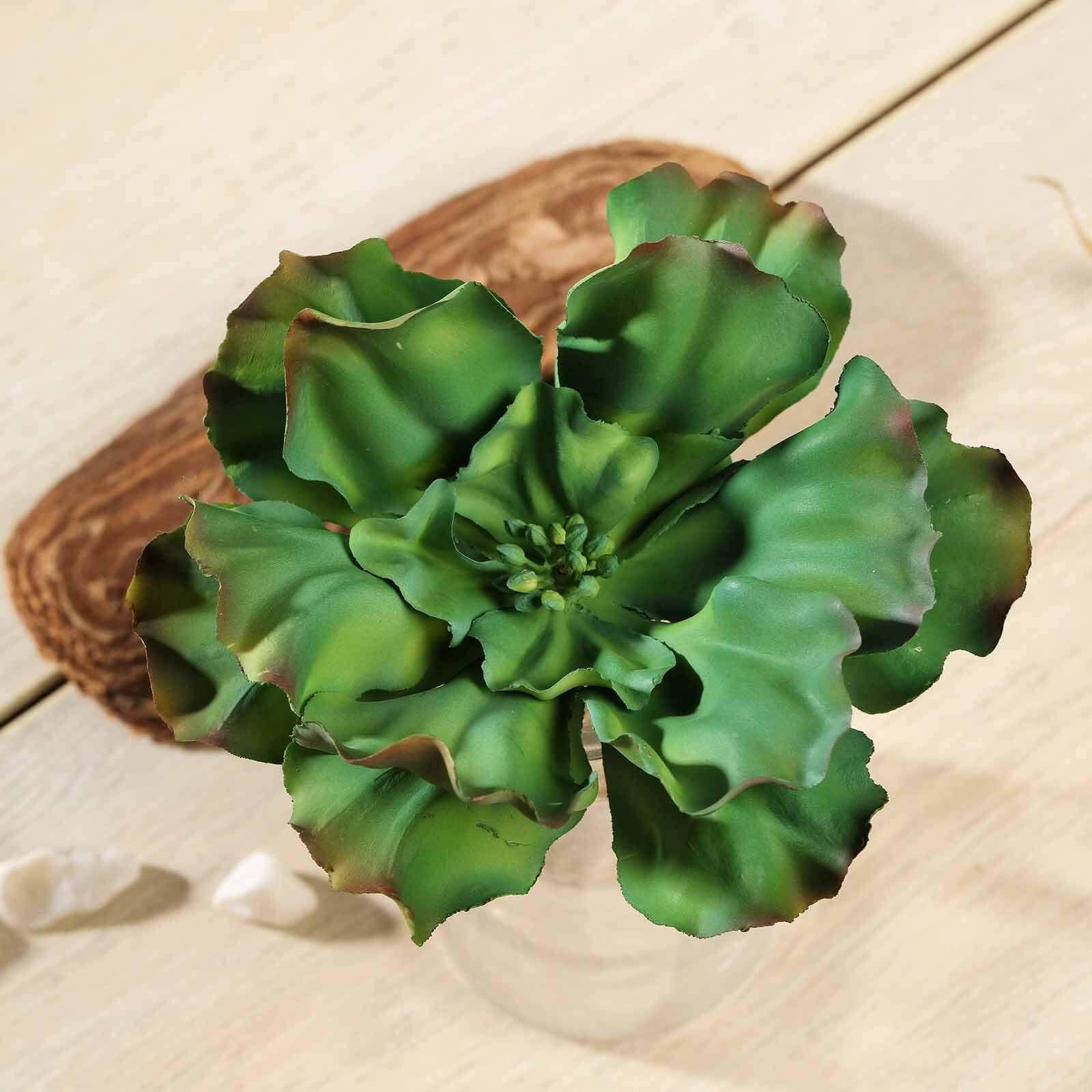 3 Pack 6 Artificial PVC Wavy Kalanchoe Decorative Succulent Plants