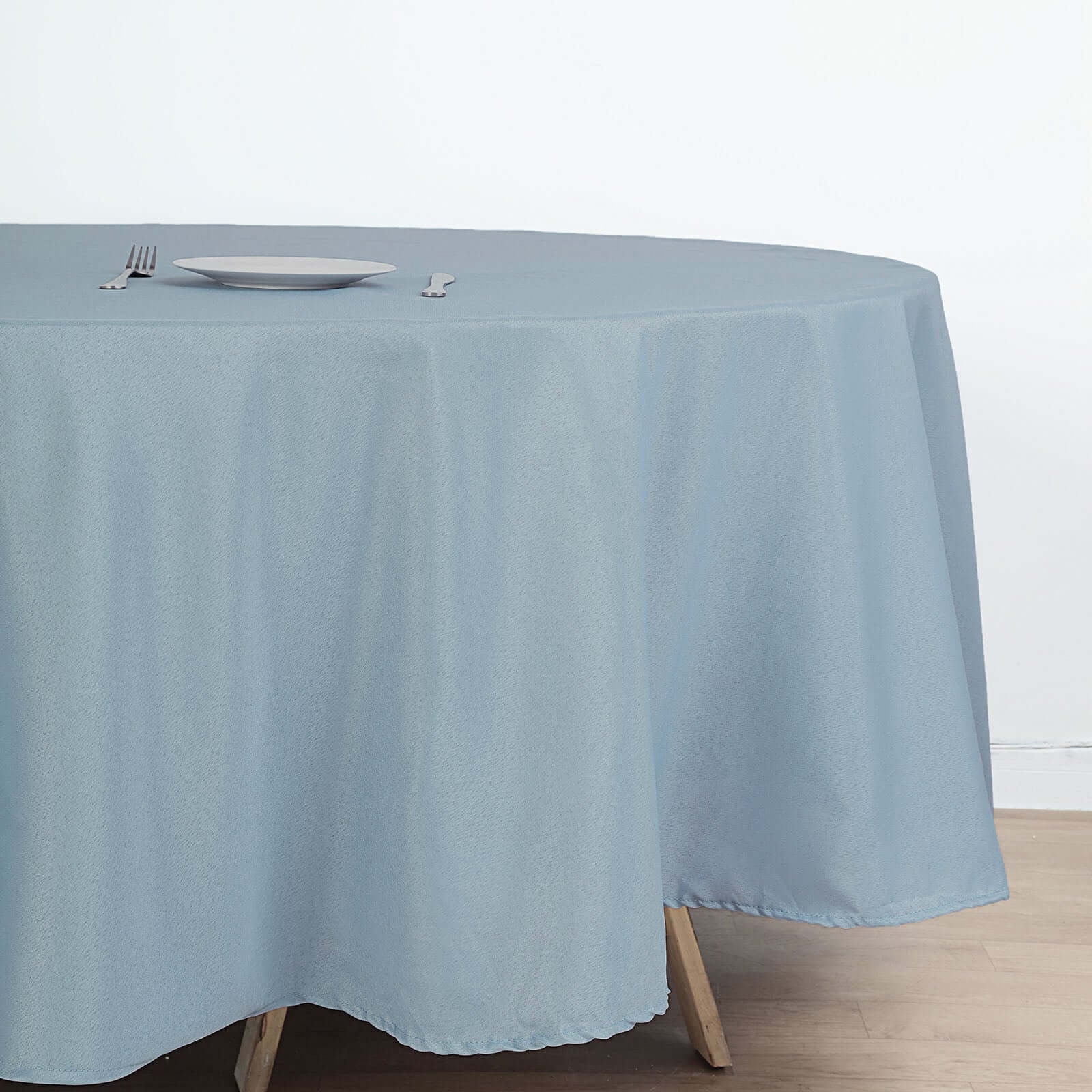 Polyester 108 Round Tablecloth Dusty Blue - Wrinkle-Resistant Table Cover