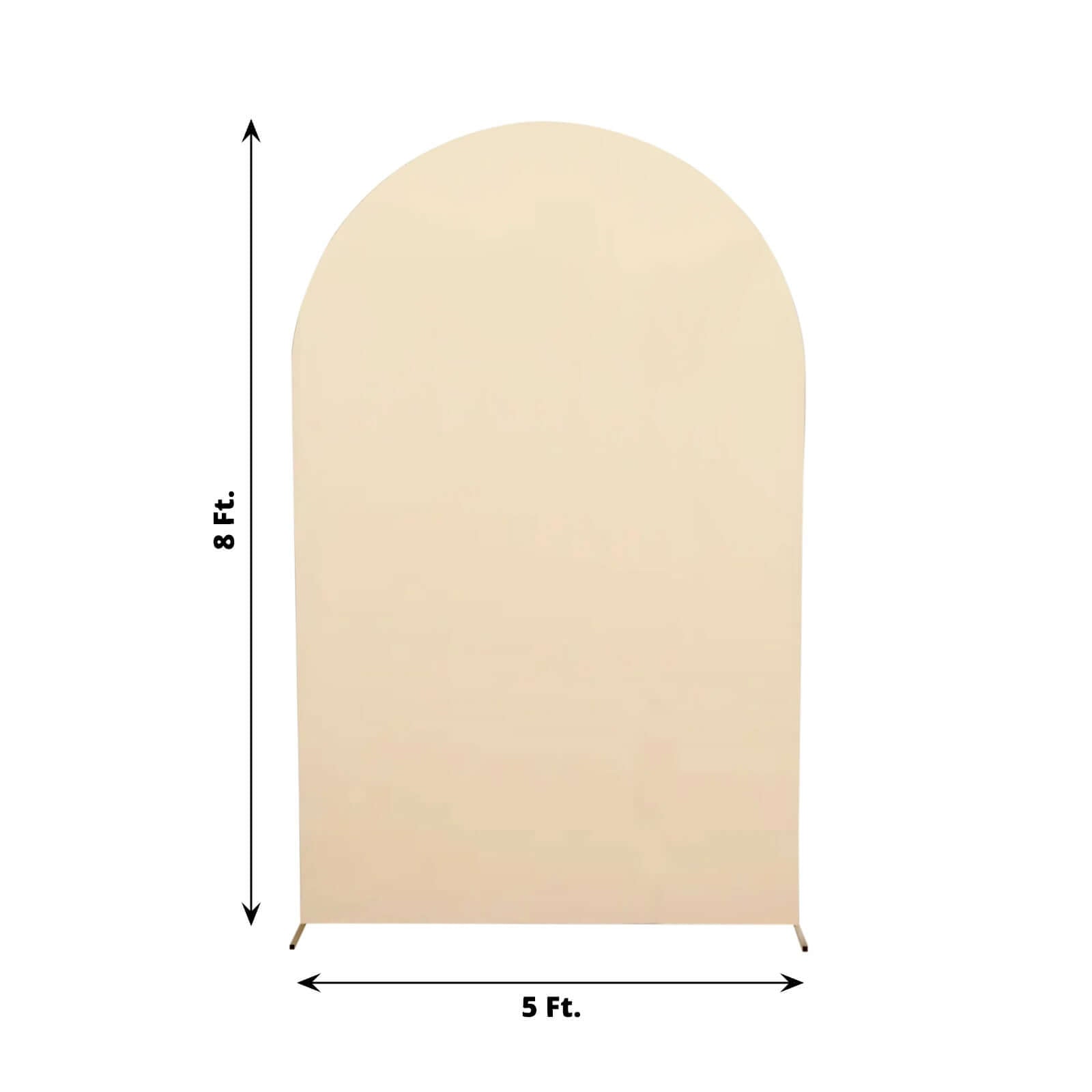 8ft Matte Beige Spandex Fitted Wedding Arch Cover For Round Top Chiara Backdrop Stand