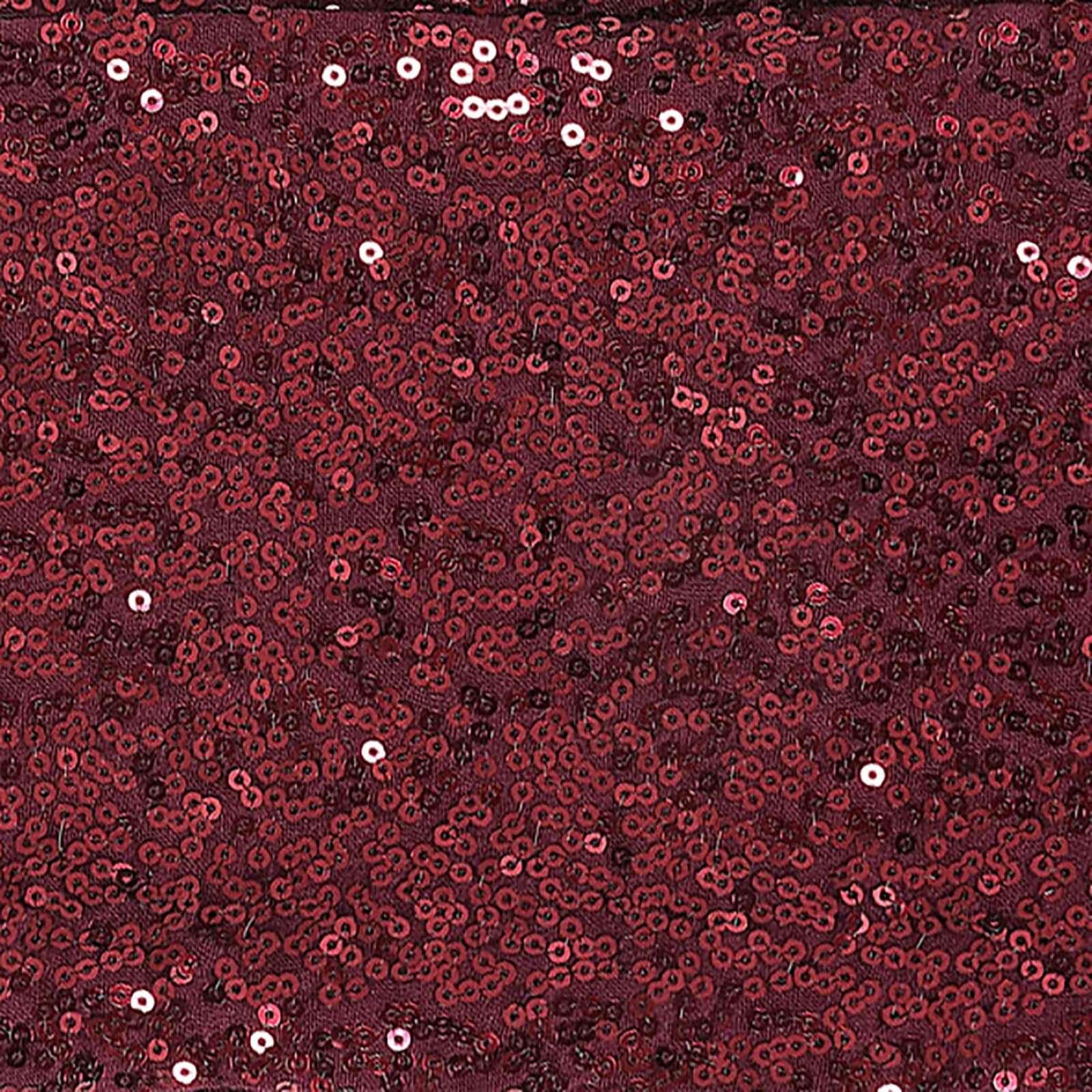 5 Pack Sequin Spandex Chair Sashes Burgundy - Stretch Chair Bands 6x15