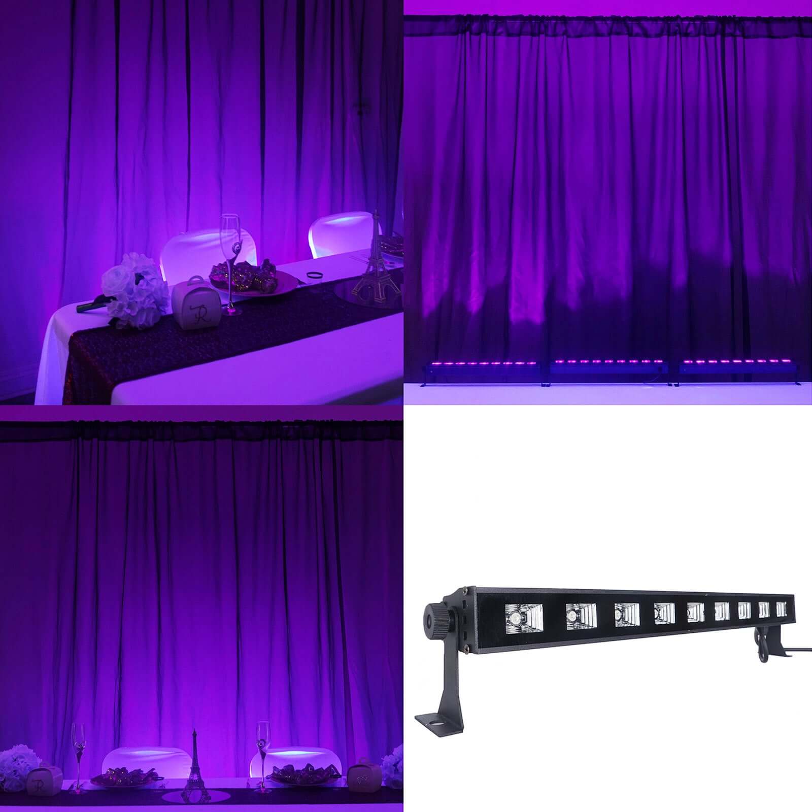 27W 9 LED Purple UV Stage Floor Wall Light Bar, Outdoor Indoor Uplight