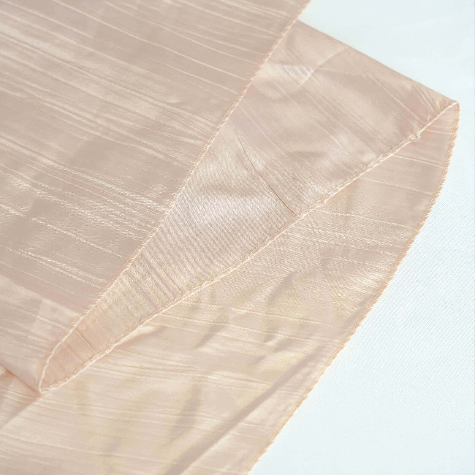 Taffeta 90x156 Rectangle Tablecloth Beige - Accordion Crinkle Seamless Table Cover