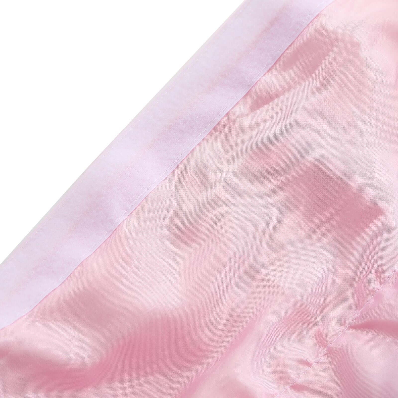 Chiffon 14ft Table Skirt Gradient Pink - Stylish 5-Tier Ombre Ruffled Tutu Table Cover with Satin Backing for Weddings & Celebrations