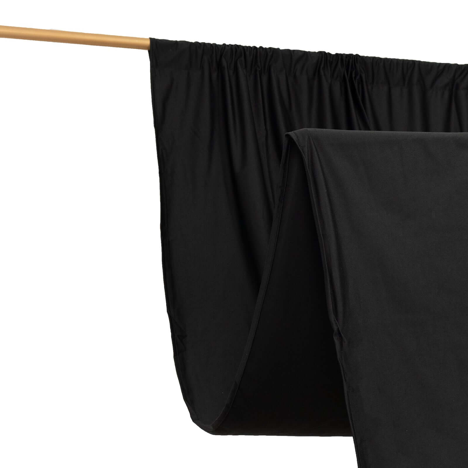 Black Scuba Polyester Event Curtain Drapes, Durable Flame Resistant Backdrop Event Panel Wrinkle Free with Rod Pockets - 5ftx14ft