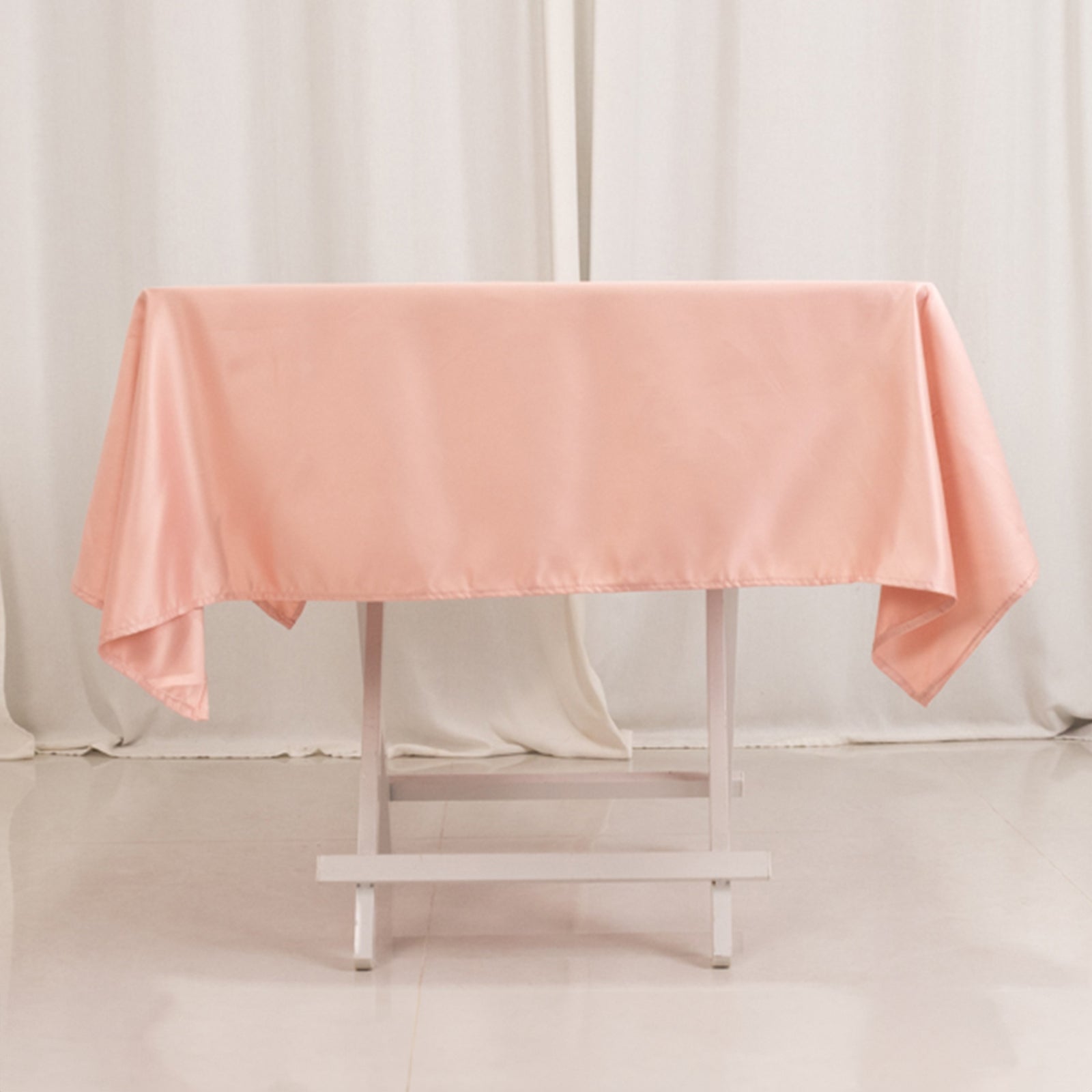 Lamour Satin 54x54 Square Tablecloth Dusty Rose - Durable & Silk-Like Table Cover