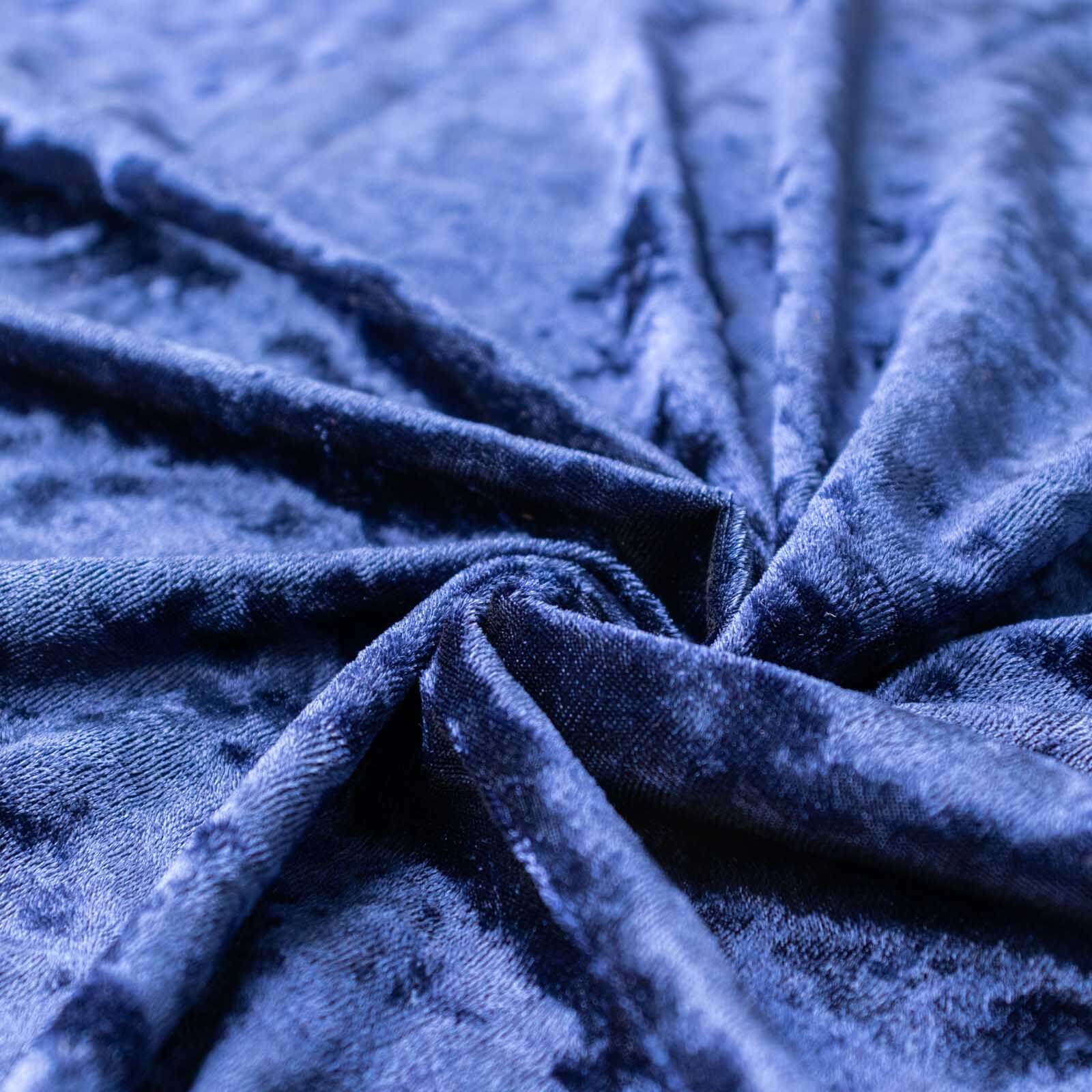 65x5 Yards Navy Blue Crushed Velvet Fabric Bolt, DIY Craft Fabric Roll