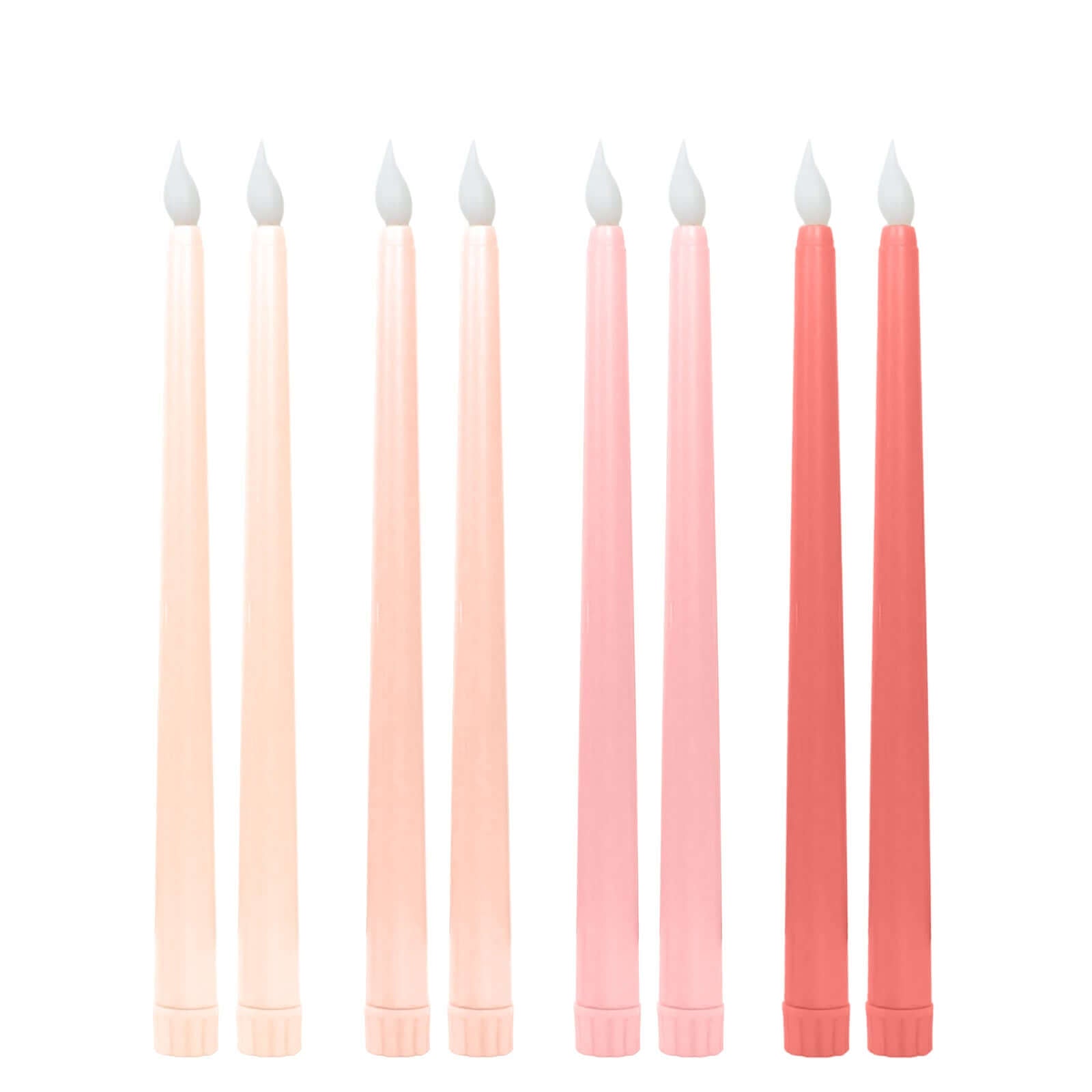 8-Pack LED Flickering Lighting Mixed Pink - Flameless Battery Operated Taper Candles 11