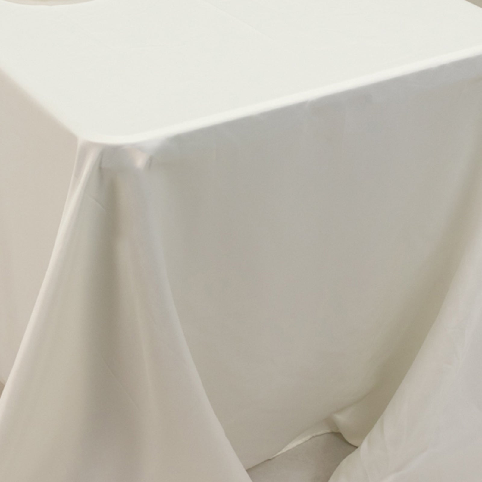 Lamour Satin 90x156 Rectangle Tablecloth Ivory - Luxurious, Soft Seamless Table Cover