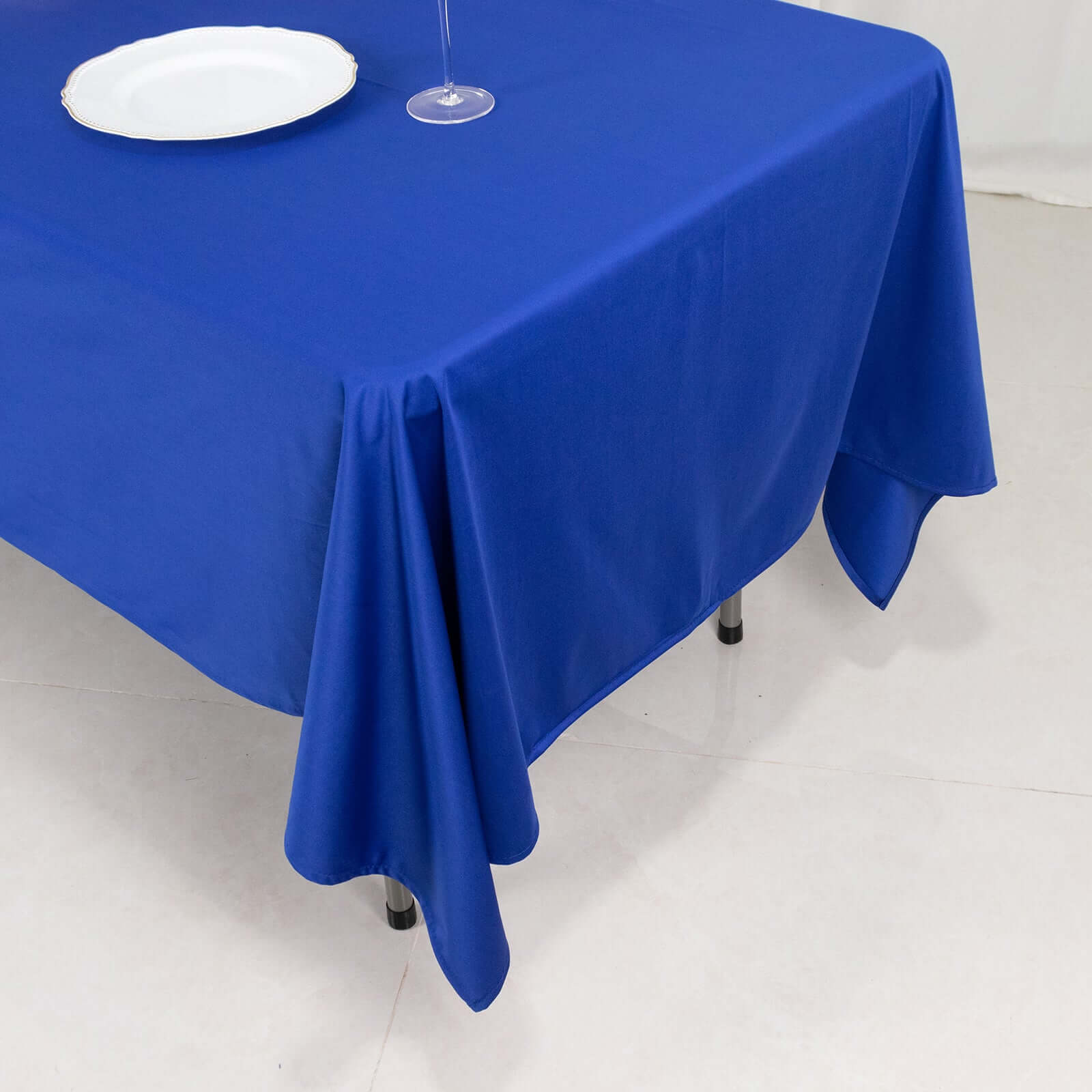 Premium Scuba Rectangular 60x102 Tablecloth Royal Blue - Wrinkle Free & Stain Resistant Table Cover