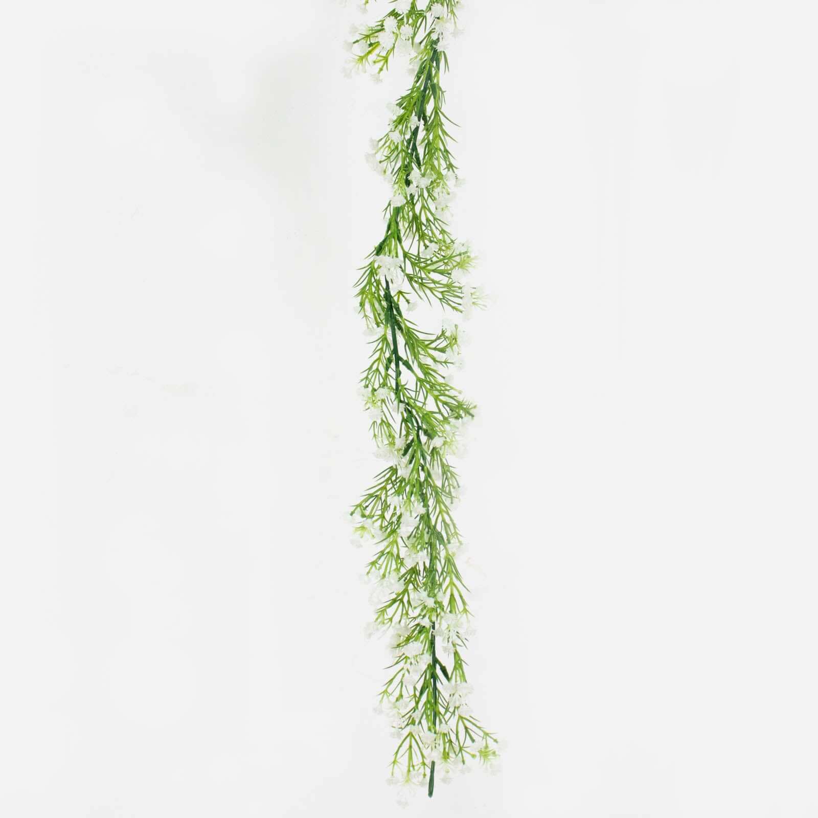 6ft White Real Touch Faux Baby Breath Hanging Flower Vines, Artificial Silk Gypsophila Table Flower Garland