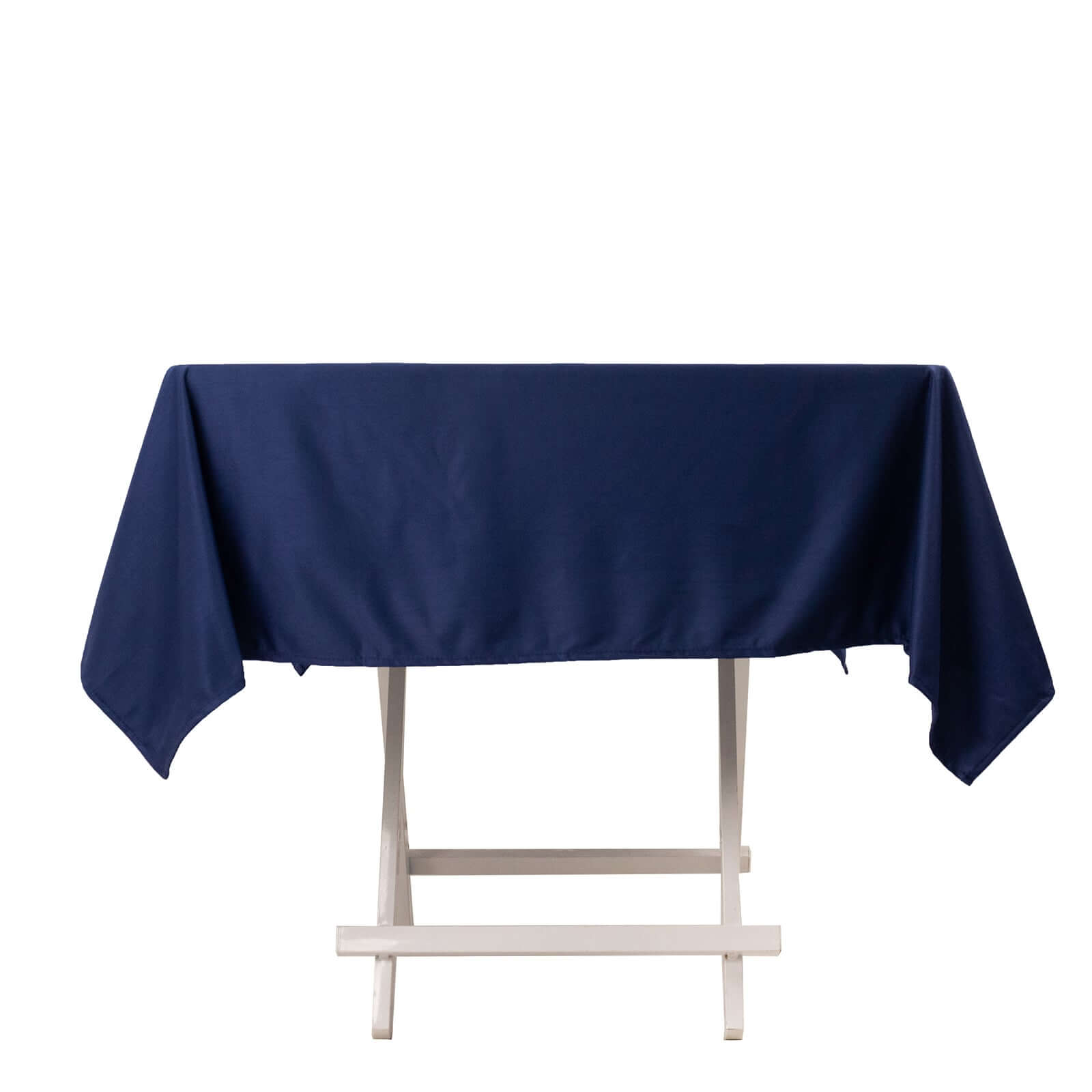 Premium Scuba Square 54x54 Tablecloth Navy Blue - Wrinkle Free & Stain Resistant Table Cover