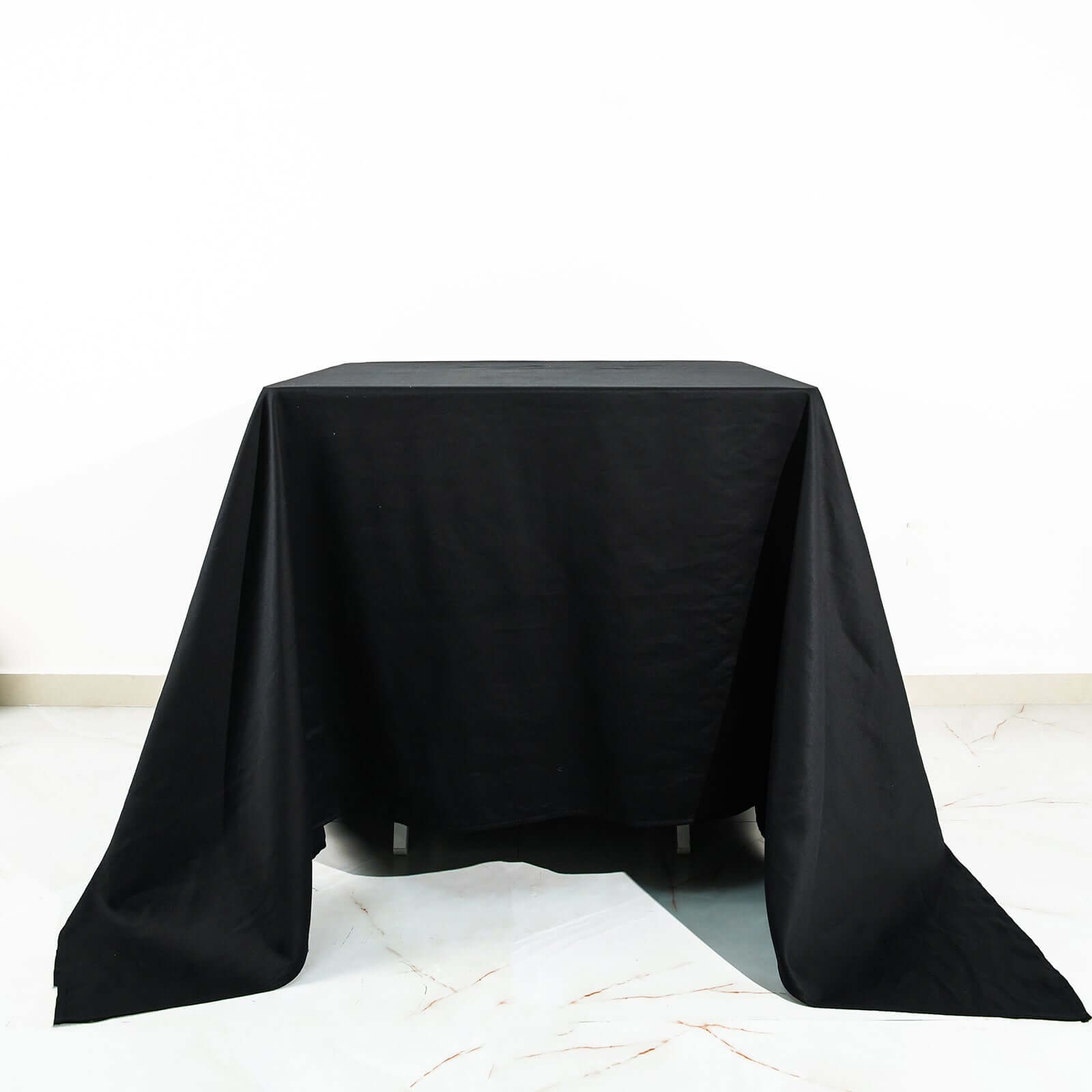 100% Cotton 90x90 Square Tablecloth Black Linen - Soft & Breathable Fabric Table Cover