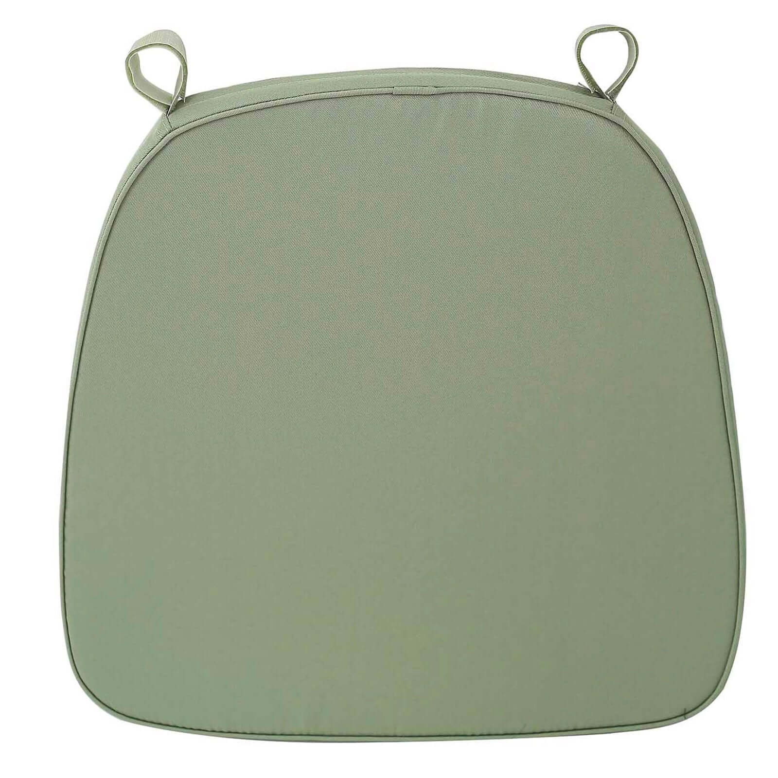 Chiavari Chair Cushion with 1.5 Thick Memory Foam and Ties Dusty Sage Green - Stylish Removable Cover for Comfort