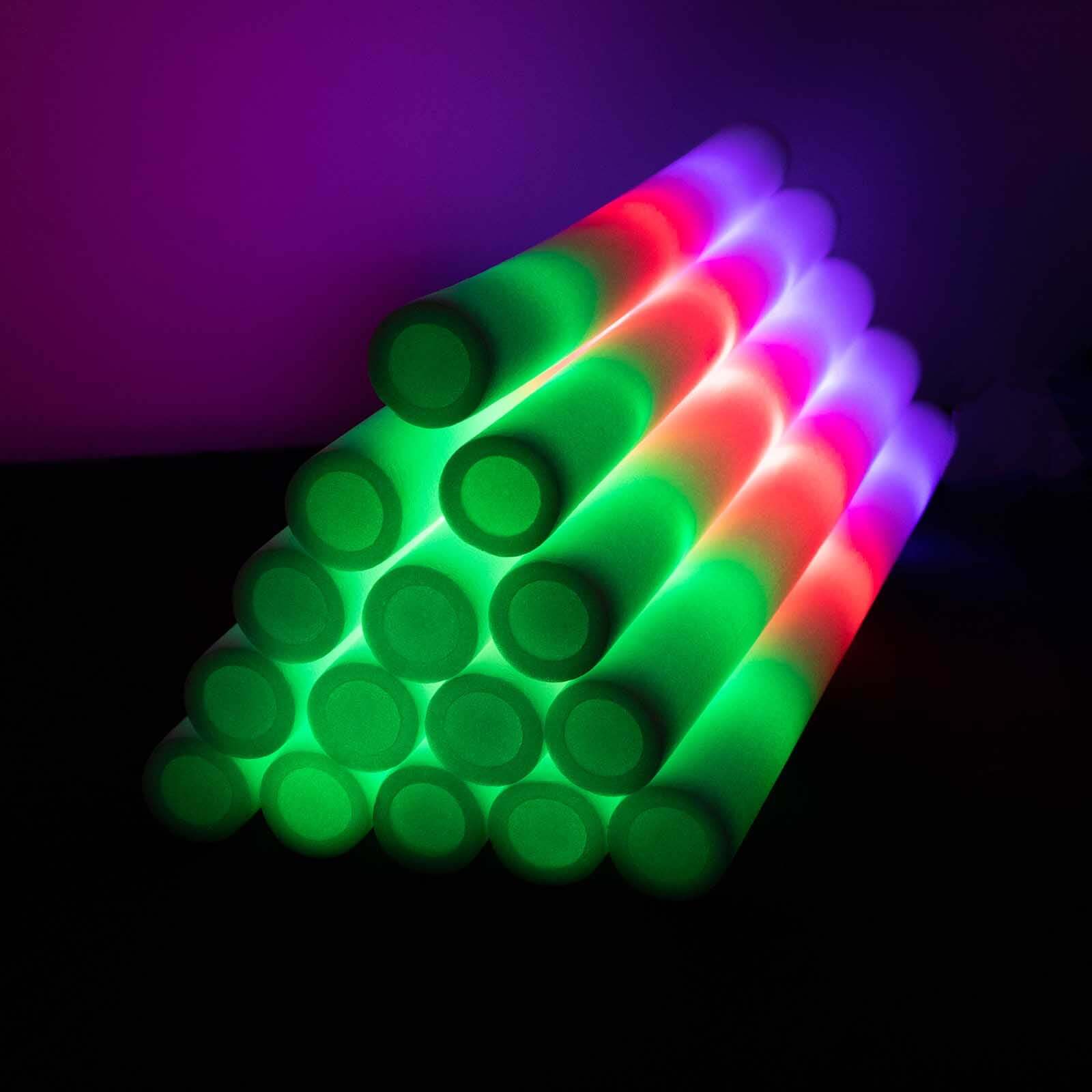 20 Pack Multicolor LED Foam Party Glow Sticks With 3 Flashing Modes, 19 Reusable Battery Operated Light Sticks