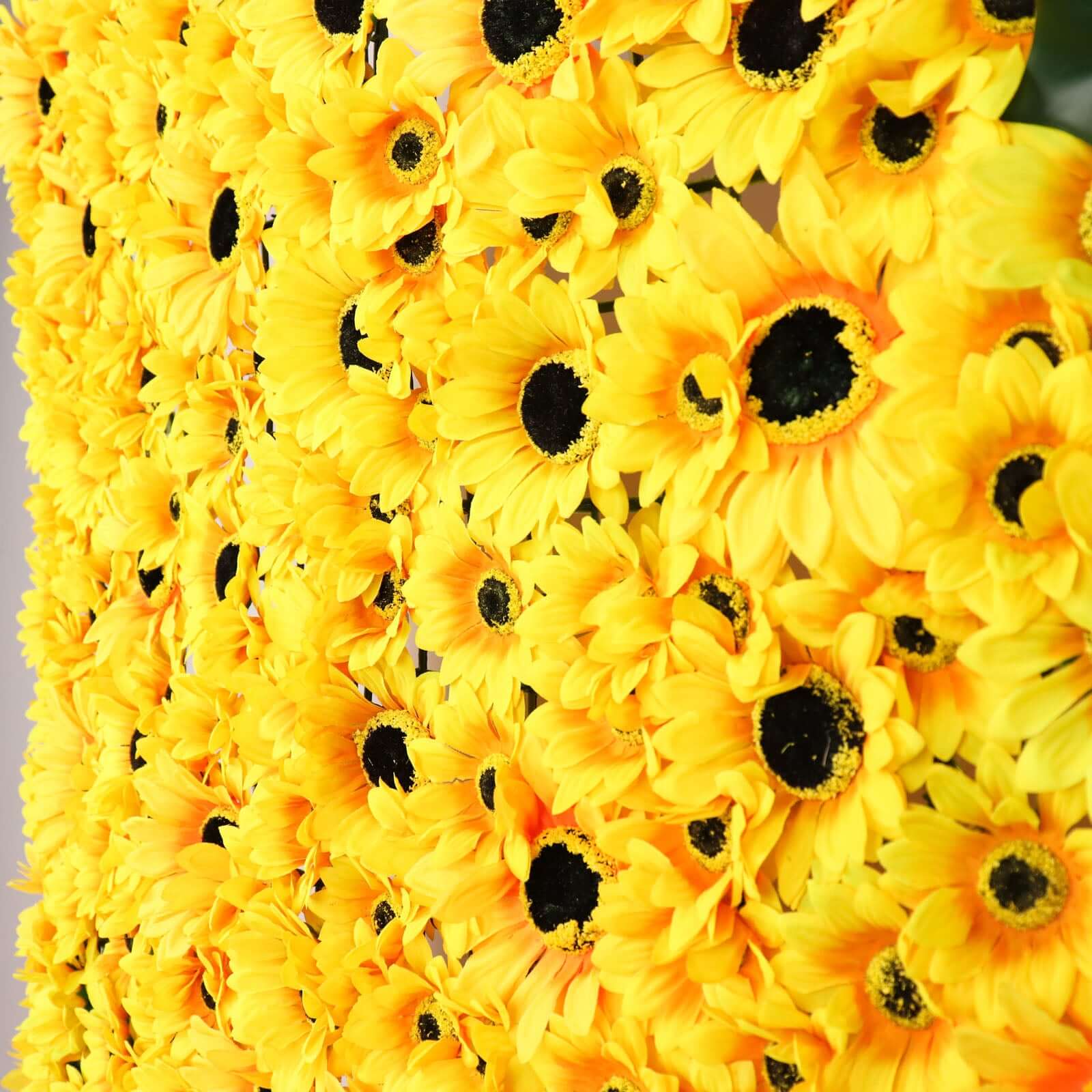 11 Sq ft. Artificial Sunflower Wall Mat Backdrop, Flower Wall Decor, Indoor Outdoor UV Protected - 4 Artificial Panels