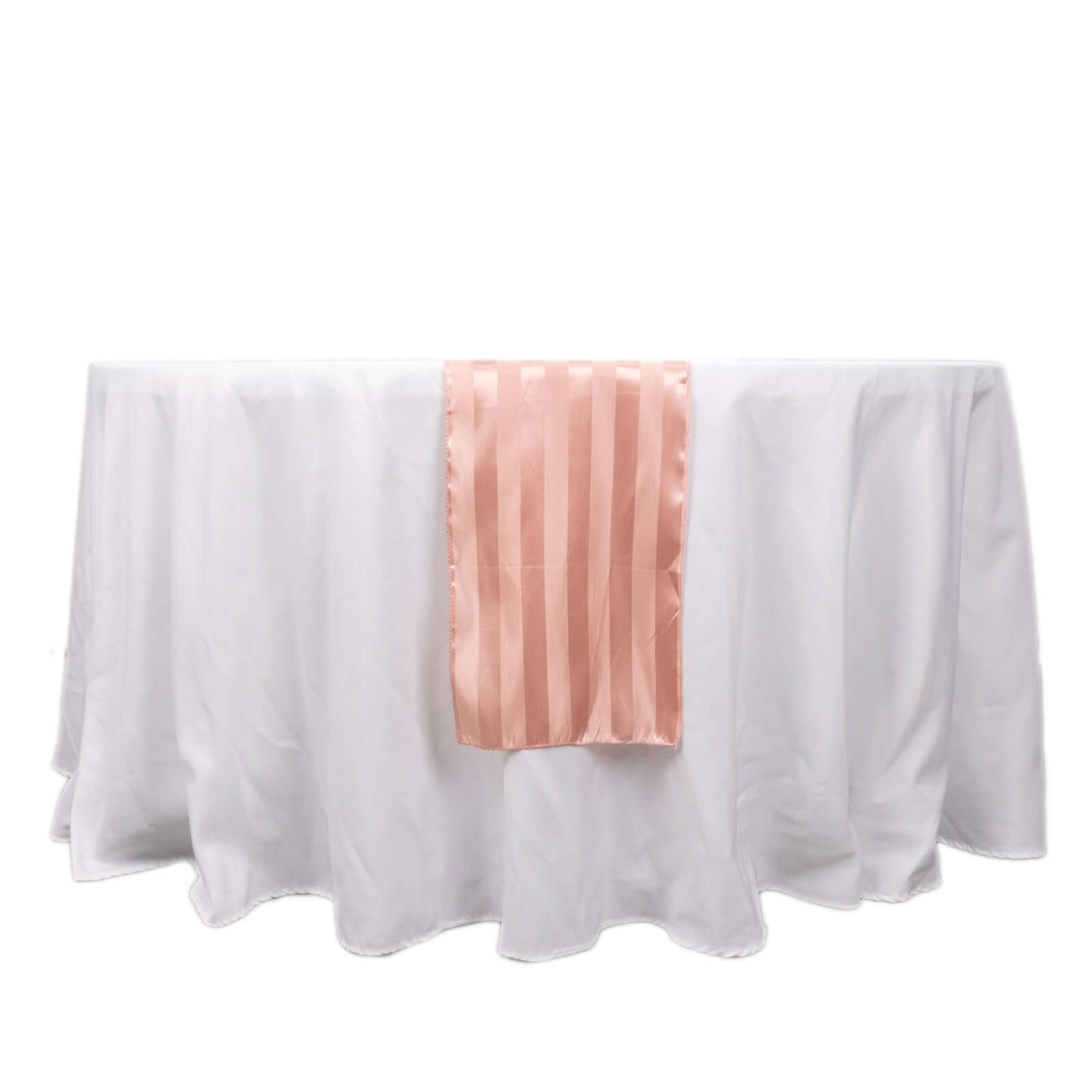 Satin 12x108 Table Runner Dusty Rose - Stripe Table Decor