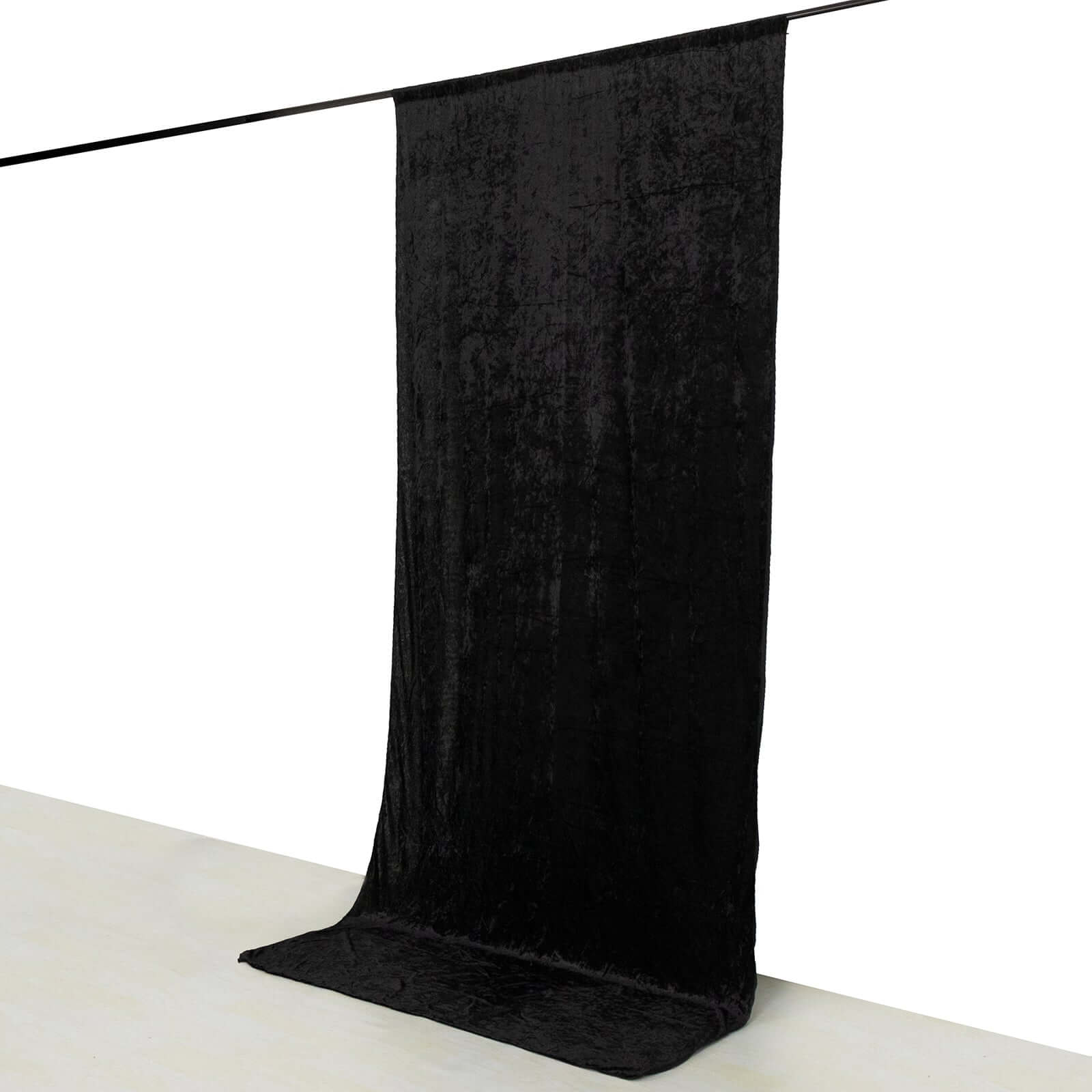 5ftx12ft Black Premium Smooth Velvet Event Curtain Drapes, Privacy Backdrop Event Panel with Rod Pocket