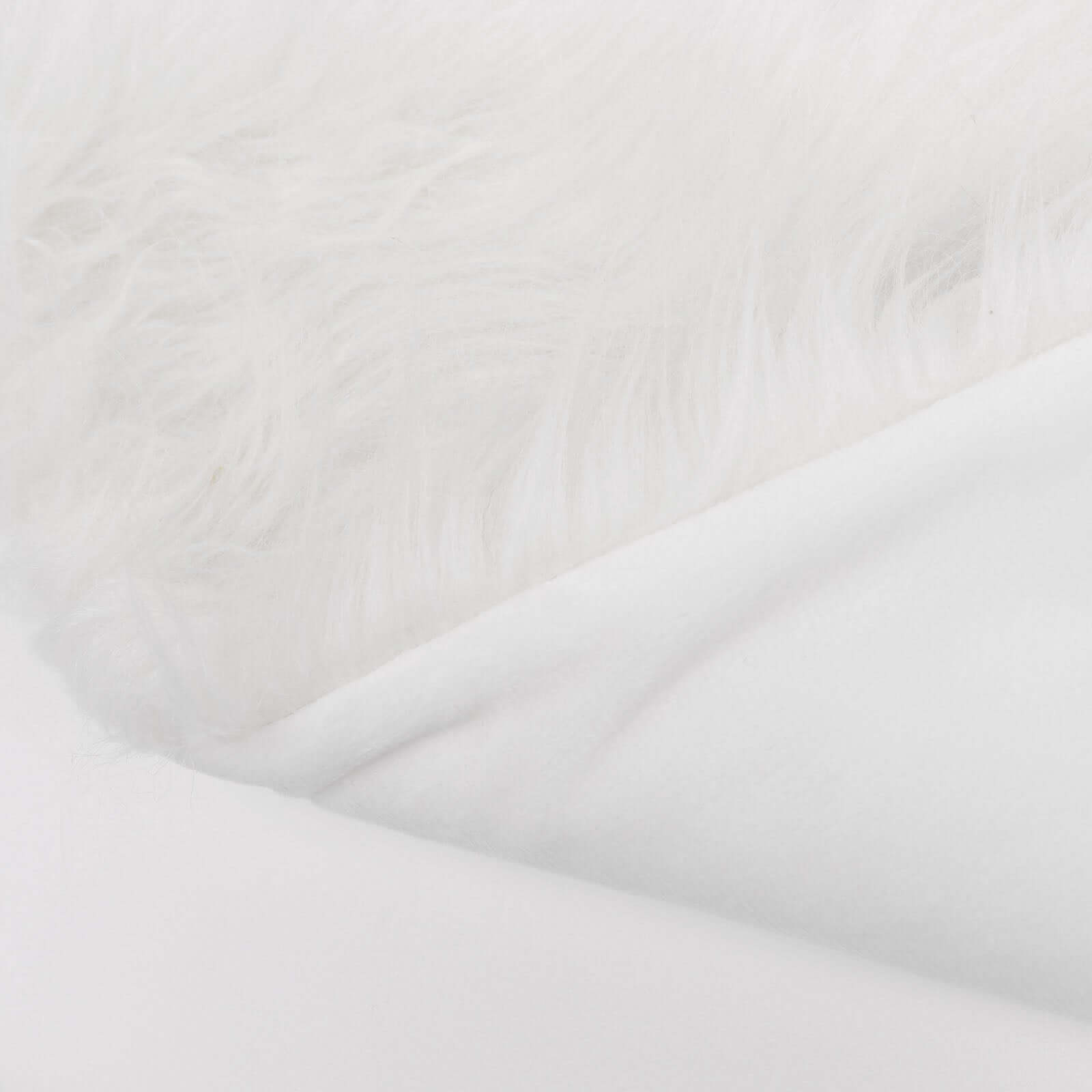 2 Pack 18 White Faux Fur Sheepskin Throw Pillow Cases, Square Pillow Covers