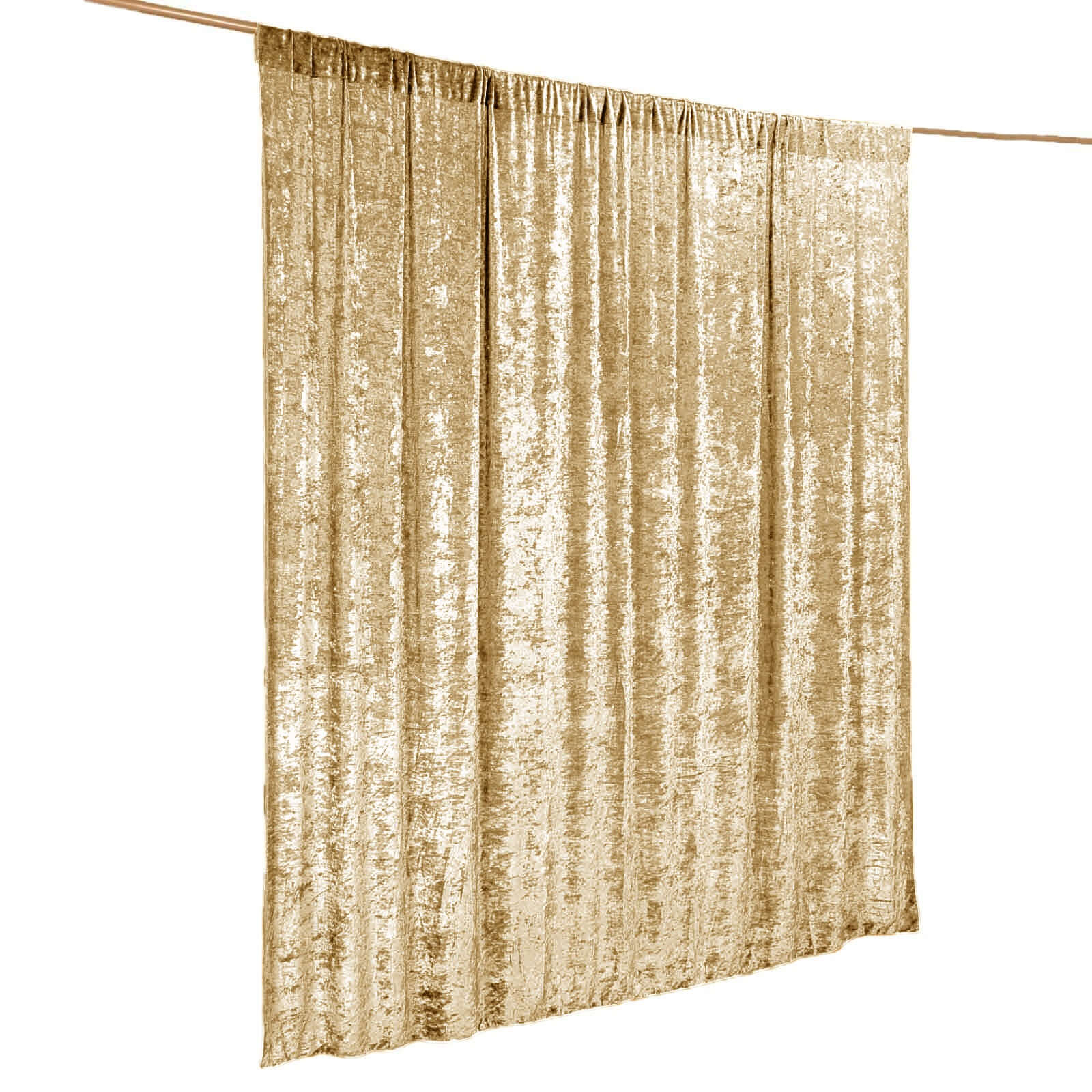 8ftx8ft Champagne Premium Smooth Velvet Event Curtain Drapes, Privacy Backdrop Event Panel with Rod Pocket