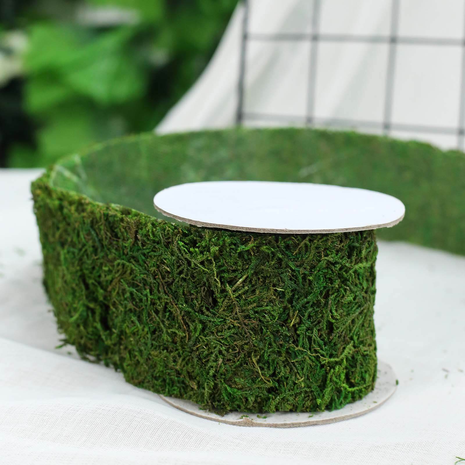 4ft 2 Wide Green Preserved Moss Ribbon Roll, DIY Craft Ribbon