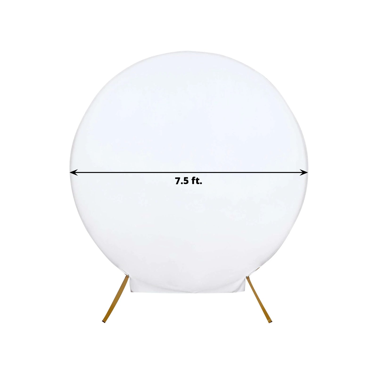 7.5ft White Round Spandex Fit Party Backdrop Stand Cover