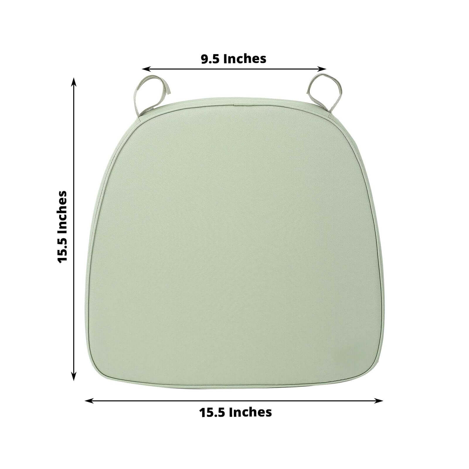 Chiavari Chair Cushion with 1.5 Thick Memory Foam and Ties Sage Green - Stylish Removable Cover for Comfort