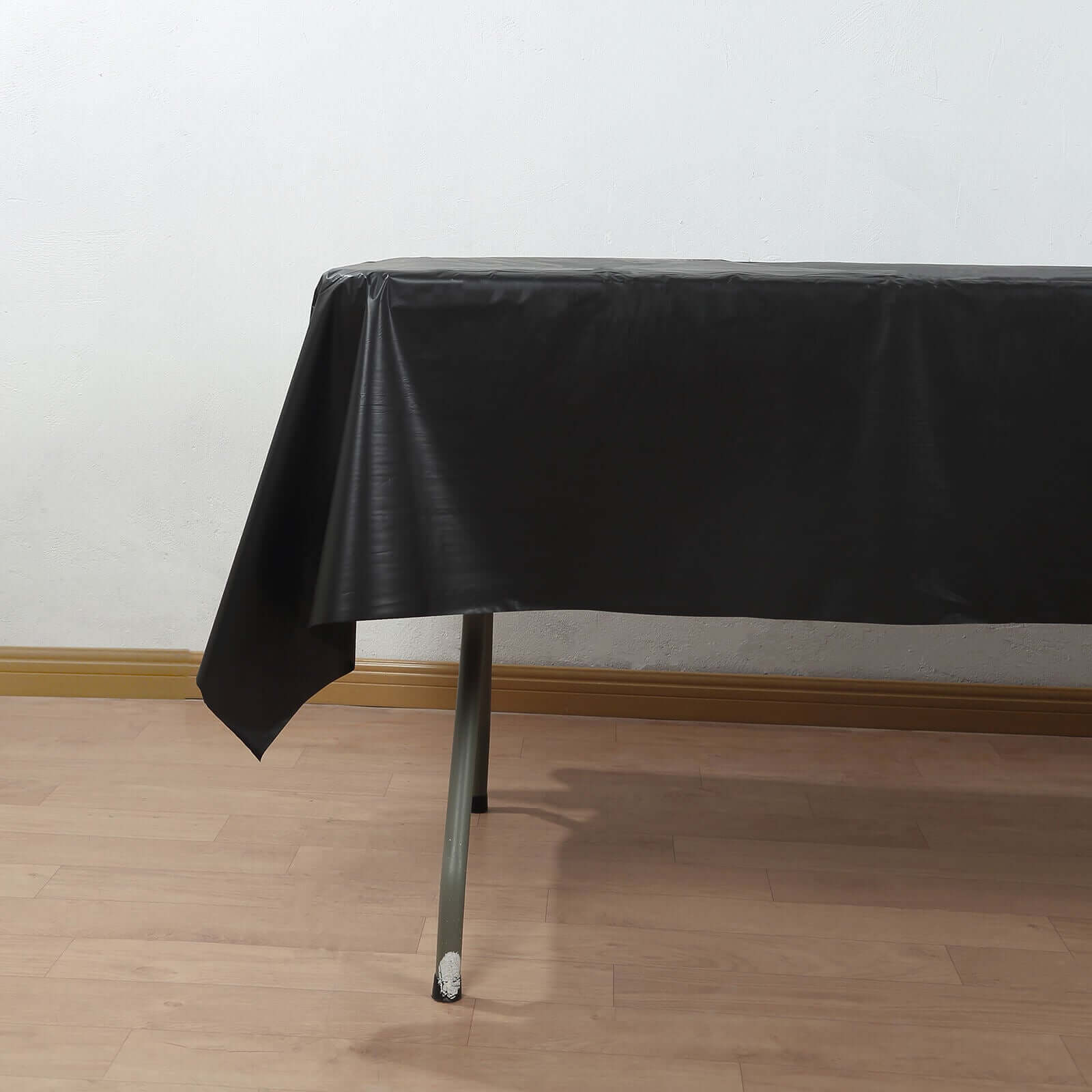 Plastic Table Cover Roll Black with Slide Cutter - Customizable Disposable Tablecloth Roll 54x300ft