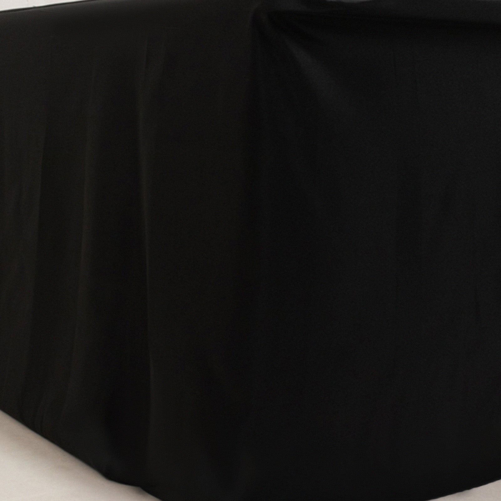 Fitted Polyester 72x24x42 Rectangle Tablecloth Black - Secure Fit for Elevated Tables