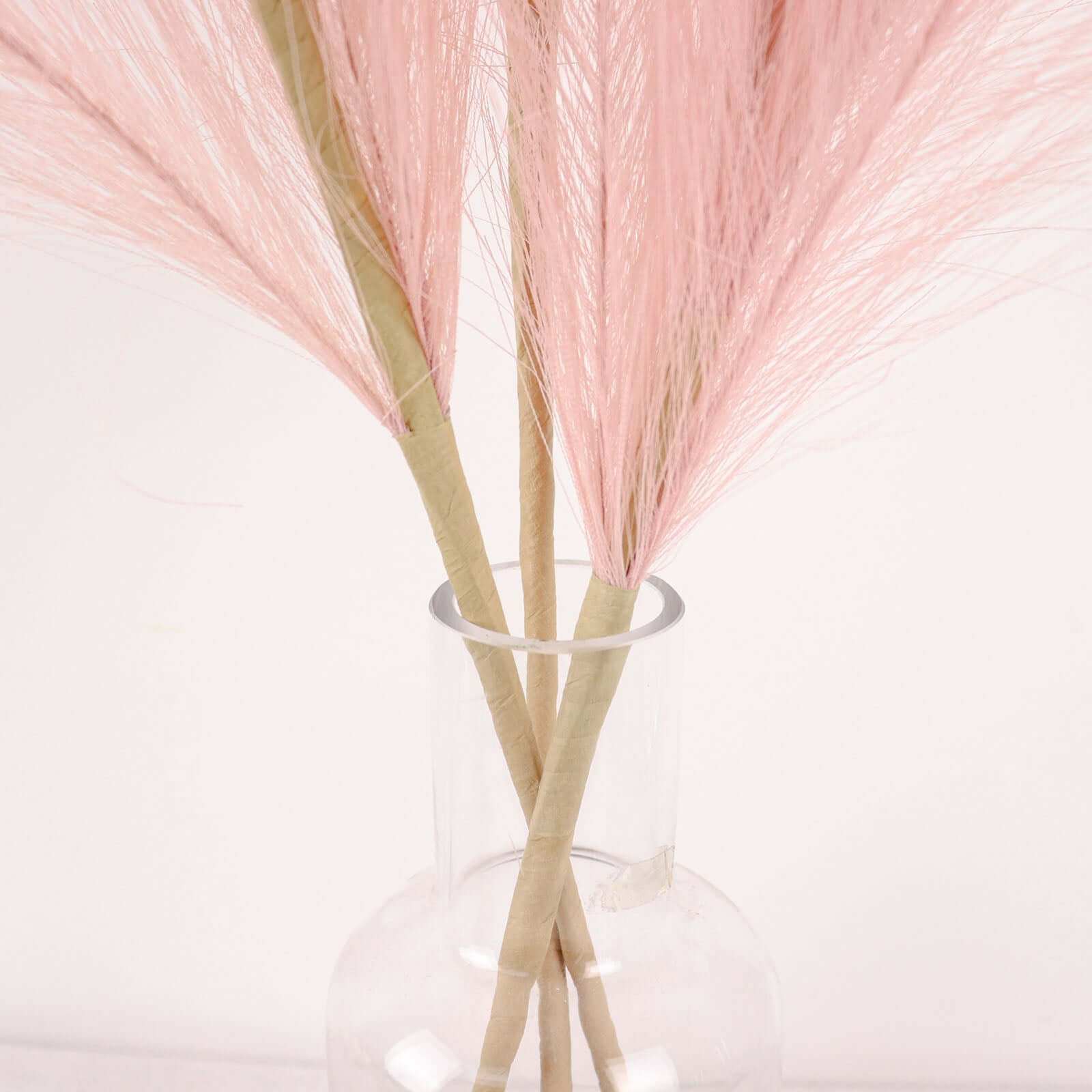 3 Stems Artificial Pampas Grass Decor Dusty Rose - Soft Realistic Faux Ornamental Grass Branches for Rustic Boho Chic Backdrops Floral Styling & Vase Displays 44