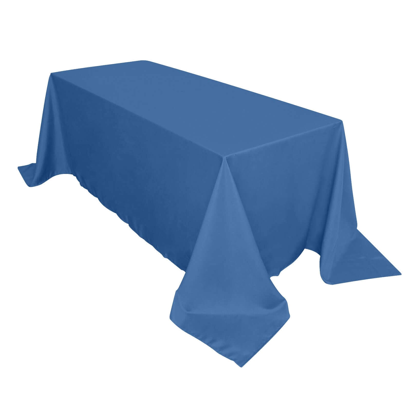 Polyester 90x132 Rectangle Tablecloth Dark Blue - Seamless Faux Denim Design for Classy Celebrations