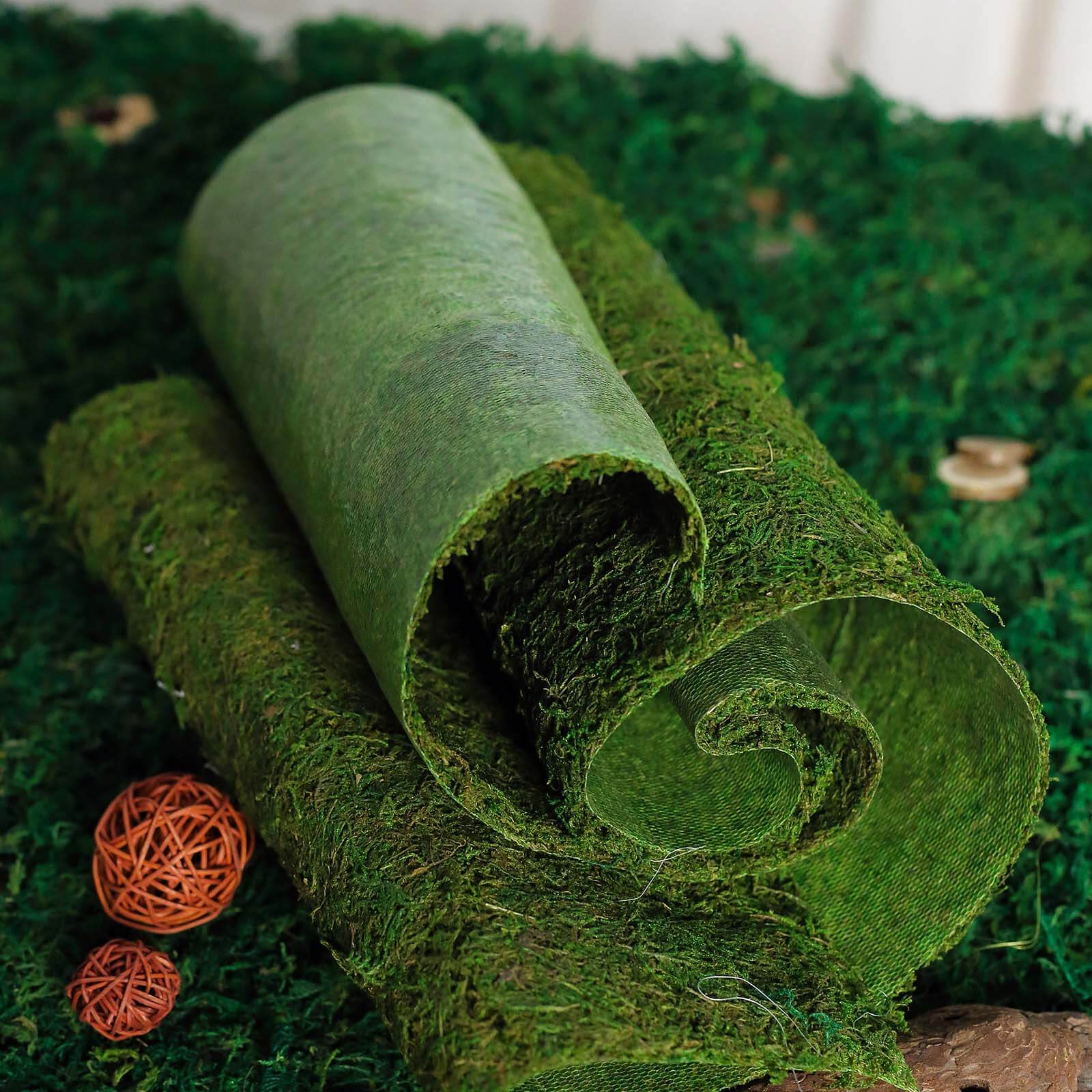 Moss 14x48 Table Runner Green - Natural Preserved Design with Fishnet Grid for Unique Events