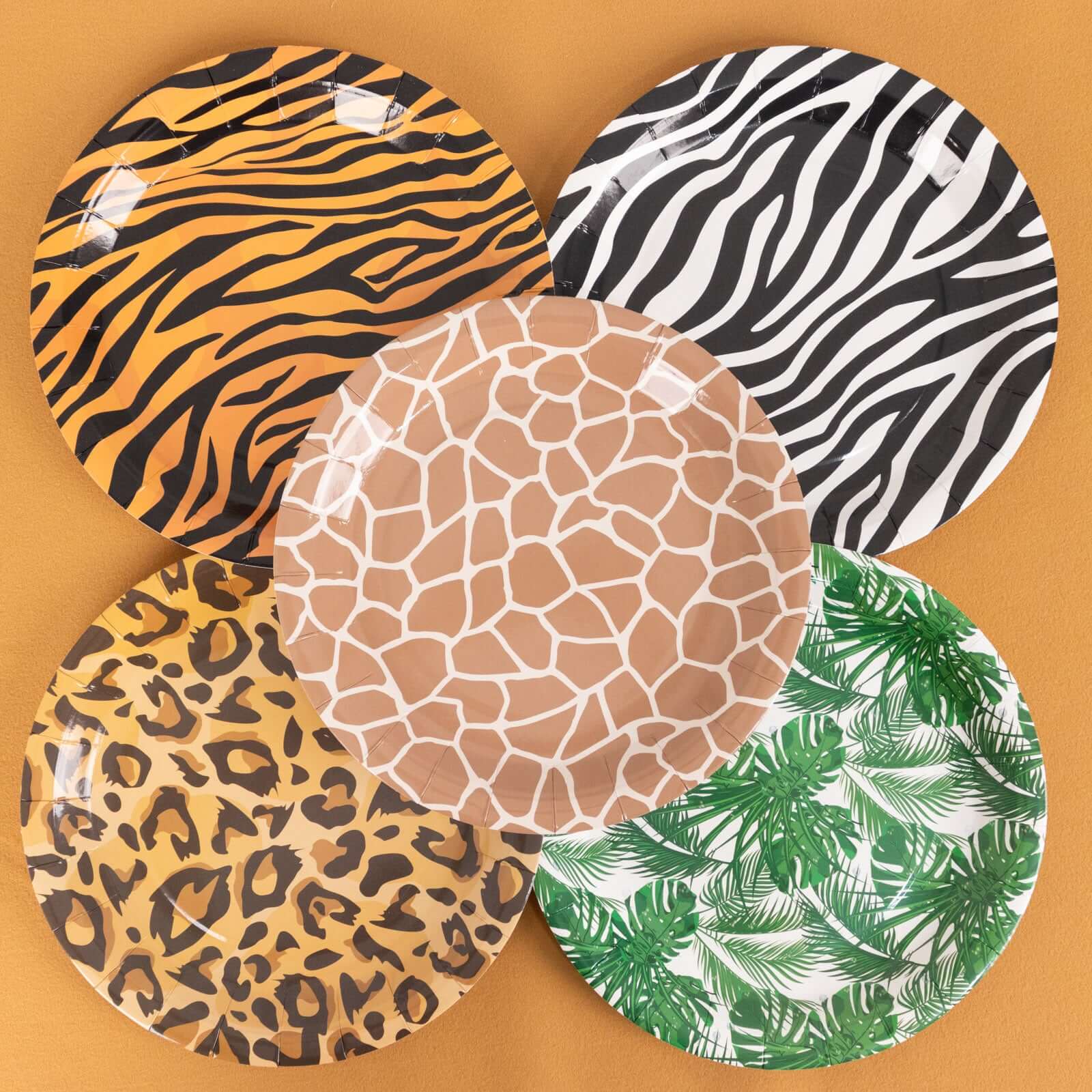 60 Pcs Paper Dinnerware Set with Animal Safari Print - Jungle Theme Party Plates and Napkins for 30 Guests