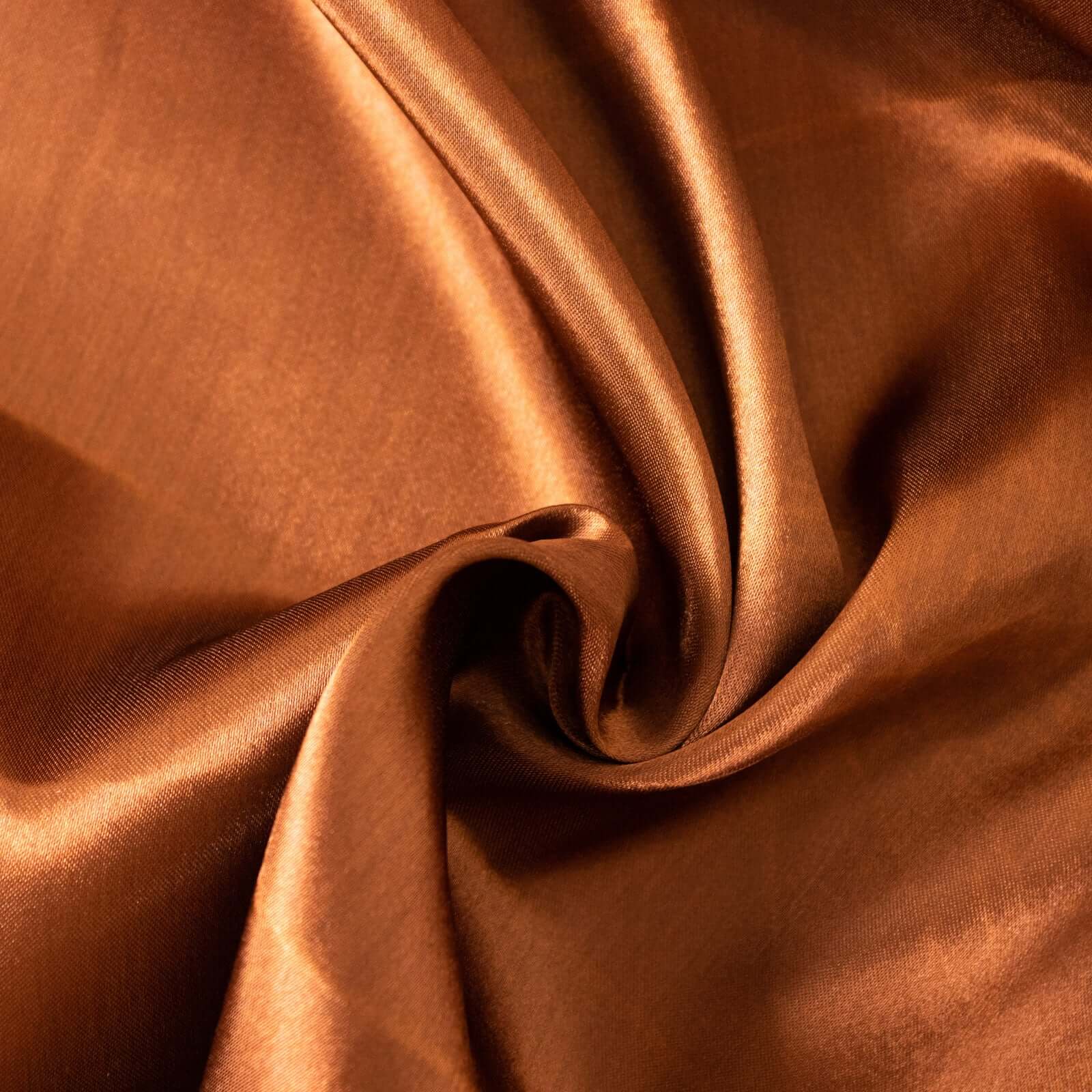 Satin 120 Round Tablecloth Cinnamon Brown - Stylish Seamless Table Cover