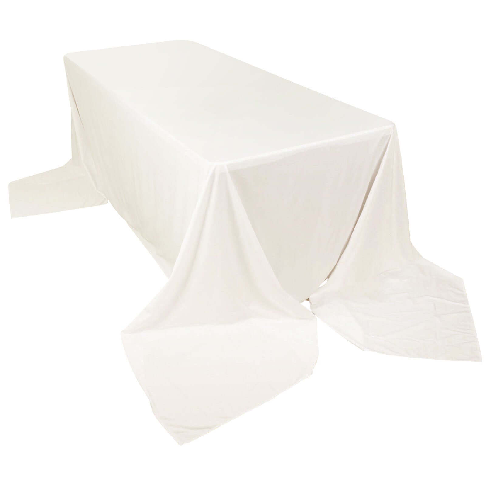 Premium Scuba Rectangular 90x156 Tablecloth Ivory - Wrinkle Free, Stain Resistant & Seamless Table Cover